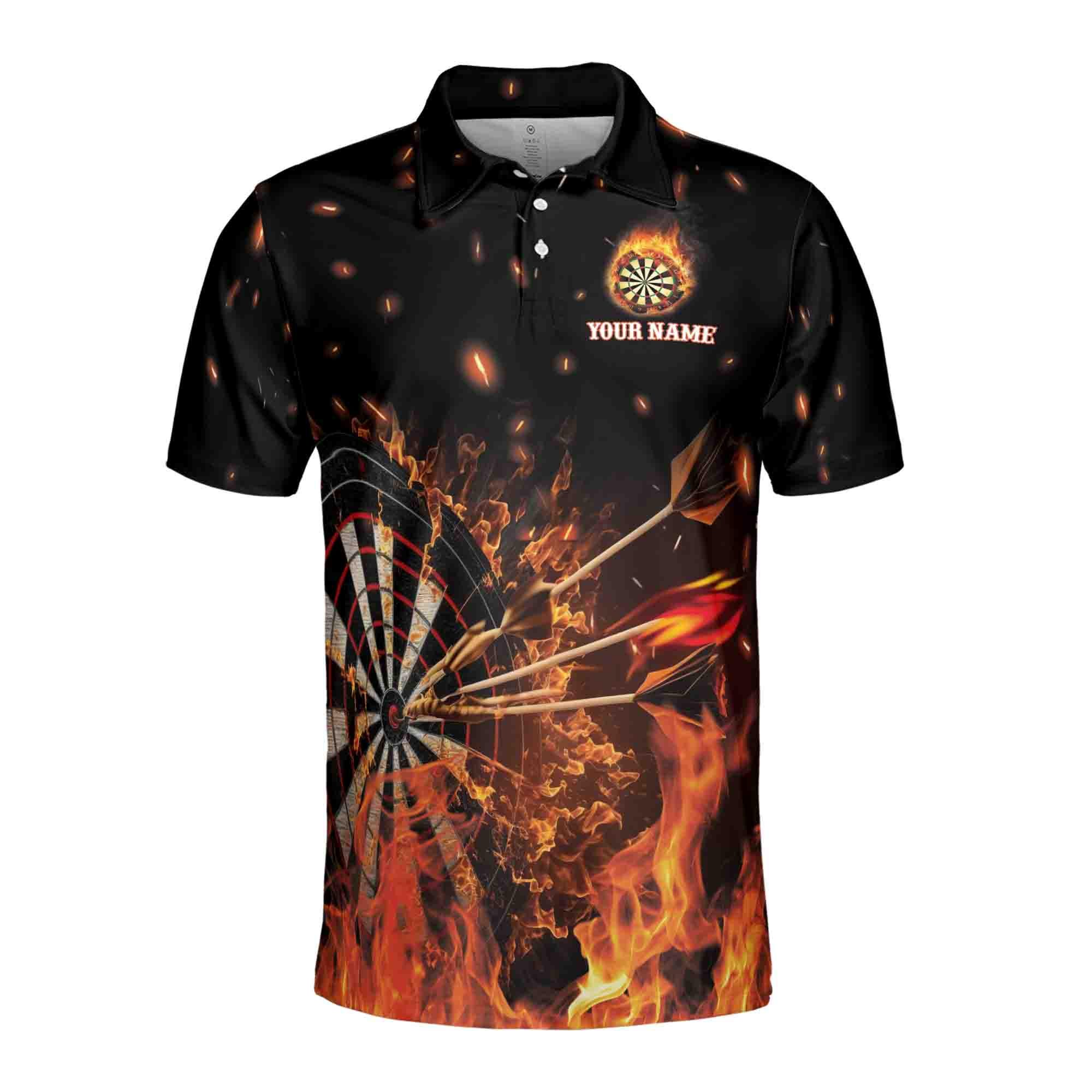Alternative view of Personalized Darts Flame Men's Polo Shirt