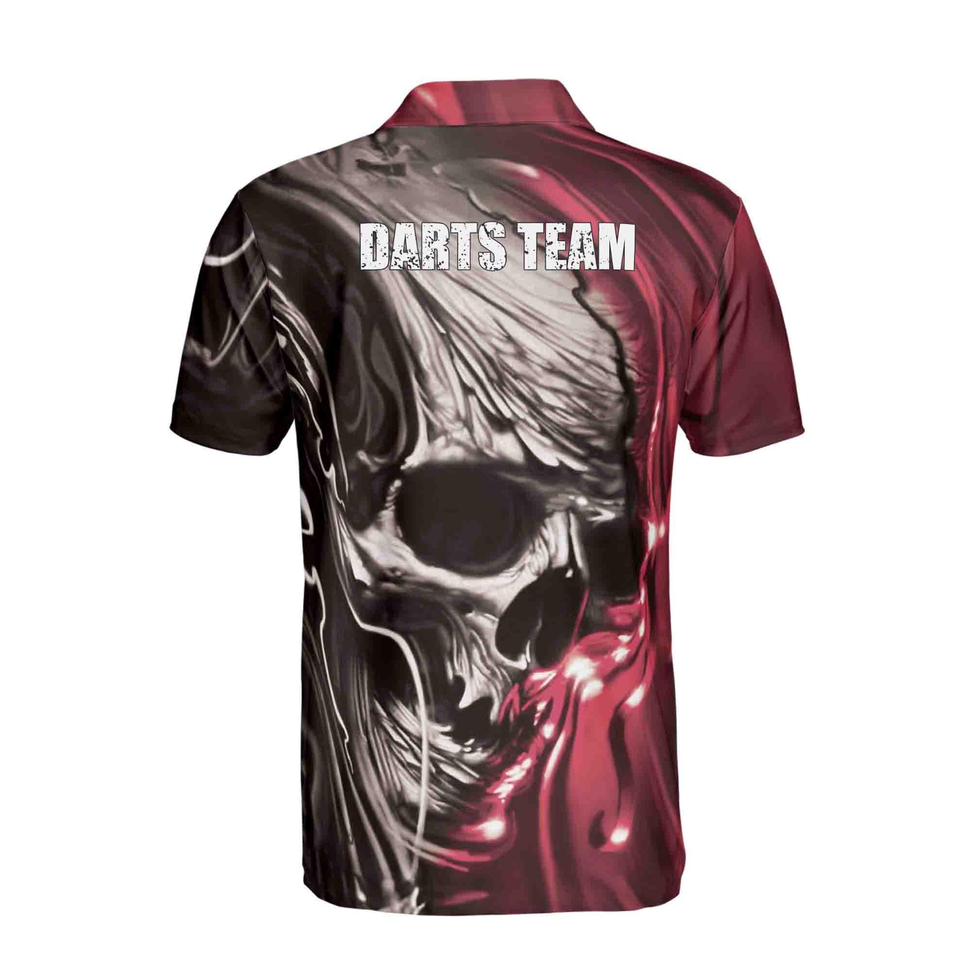 Alternative view of Personalized Darts, Personalized Dart Skull For Team 3D Polo Shirt Size