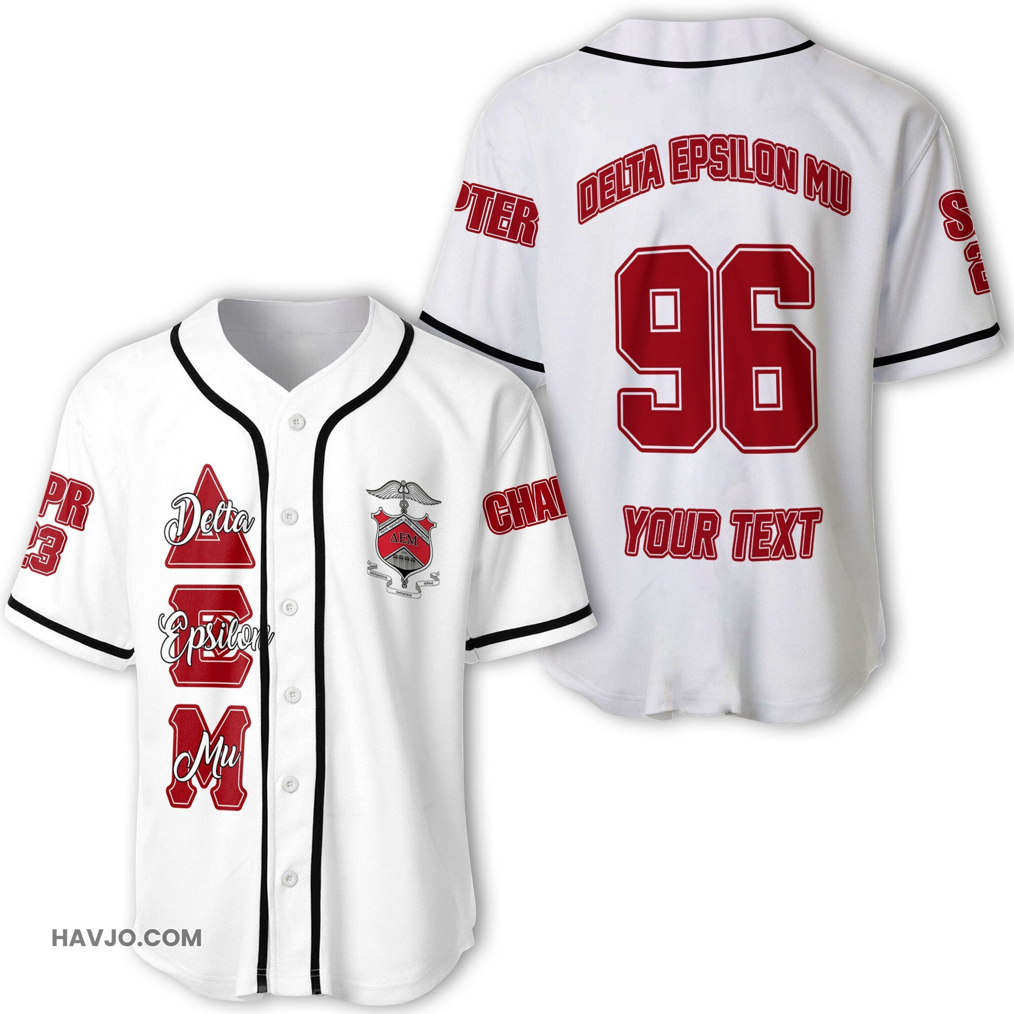 Personalized Delta Epsilon Mu Original White Style Baseball Jersey