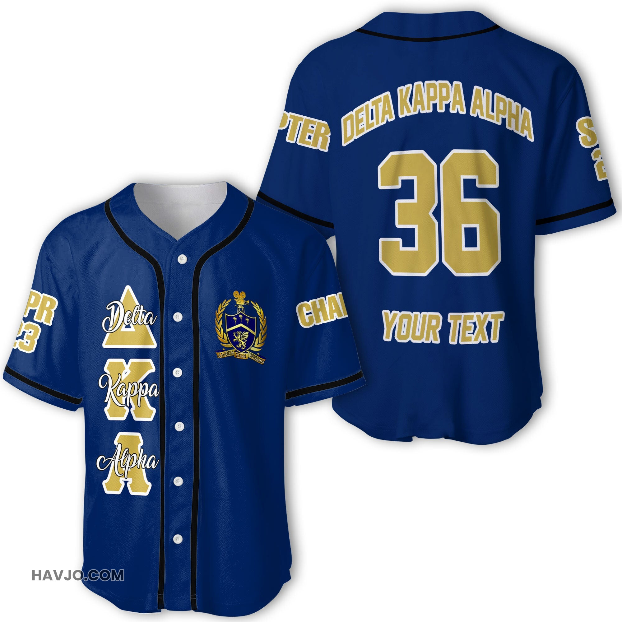 Personalized Delta Kappa Alpha Original Blue Baseball Jersey