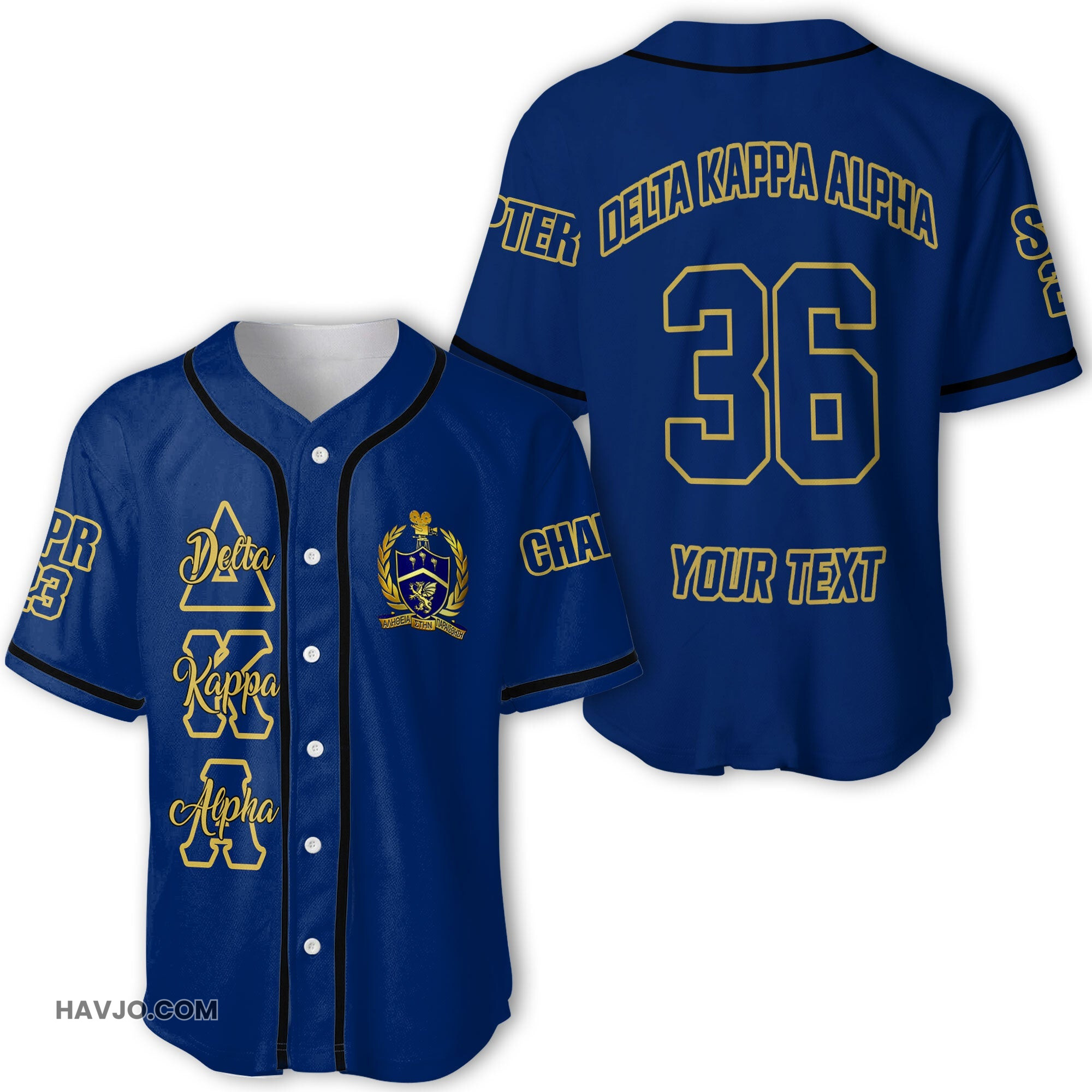 Personalized Delta Kappa Alpha Original Blue Style Baseball Jersey