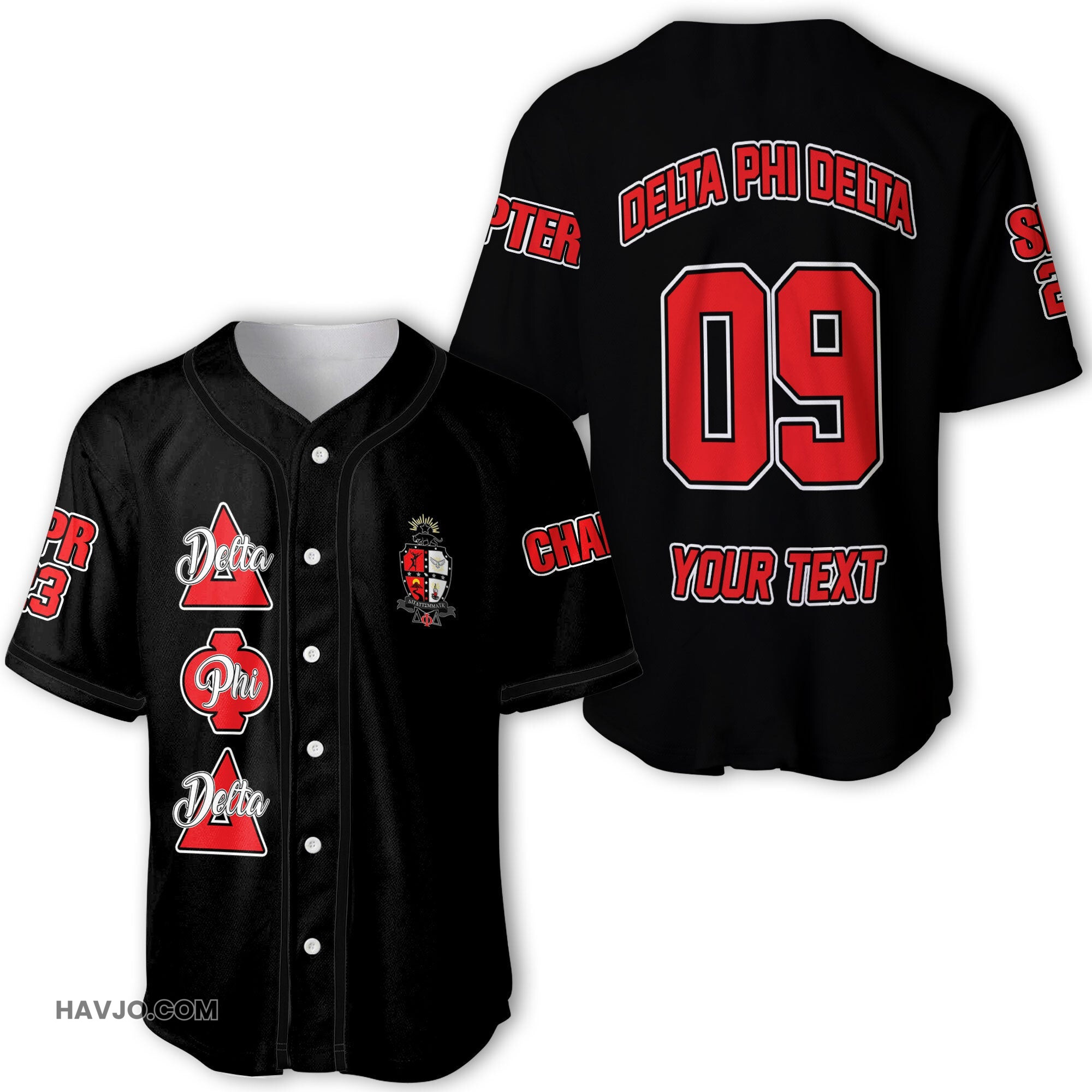 Personalized Delta Phi Delta Original Dark Style Baseball Jersey