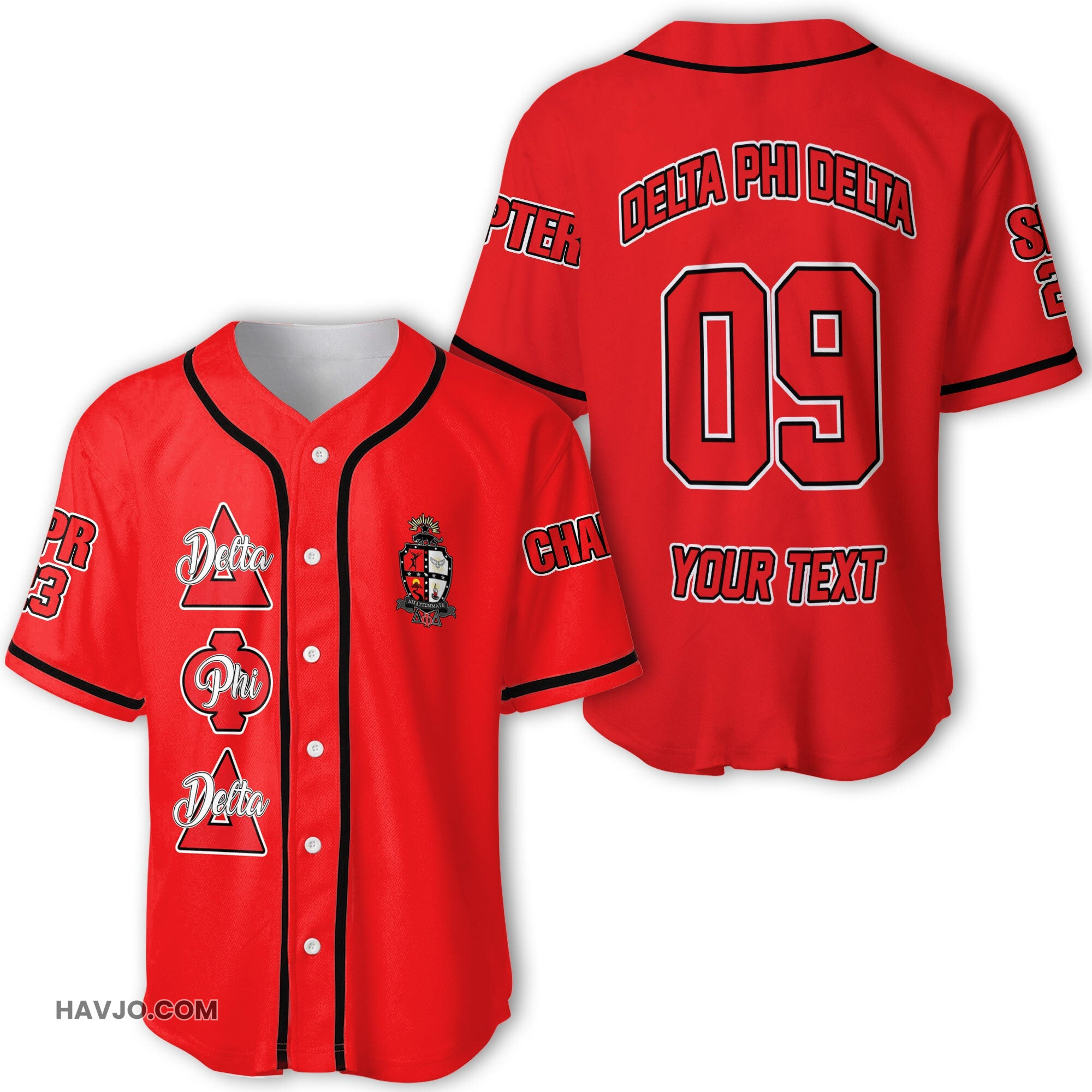 Personalized Delta Phi Delta Original Red Style Baseball Jersey