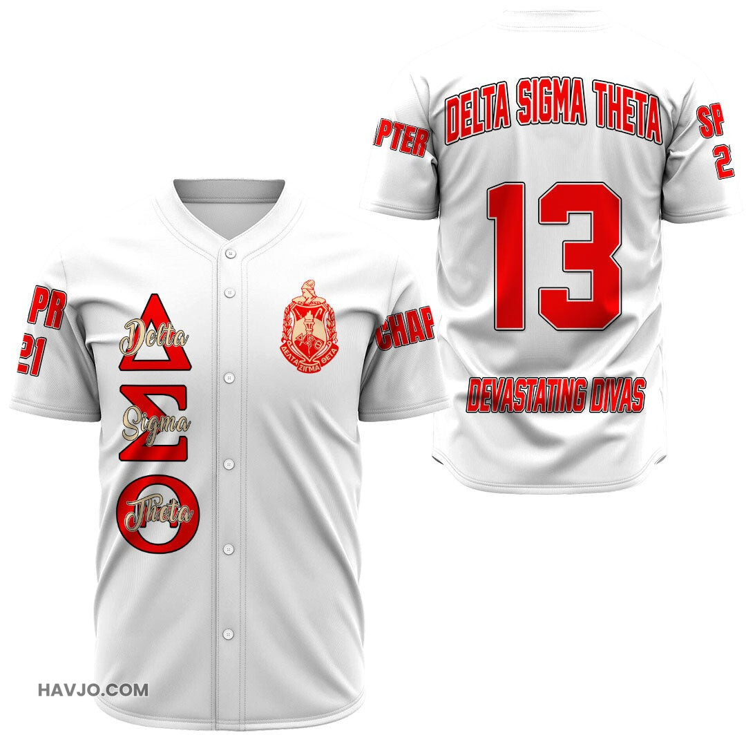 Personalized Delta Sigma Theta (White)s Baseball Jersey