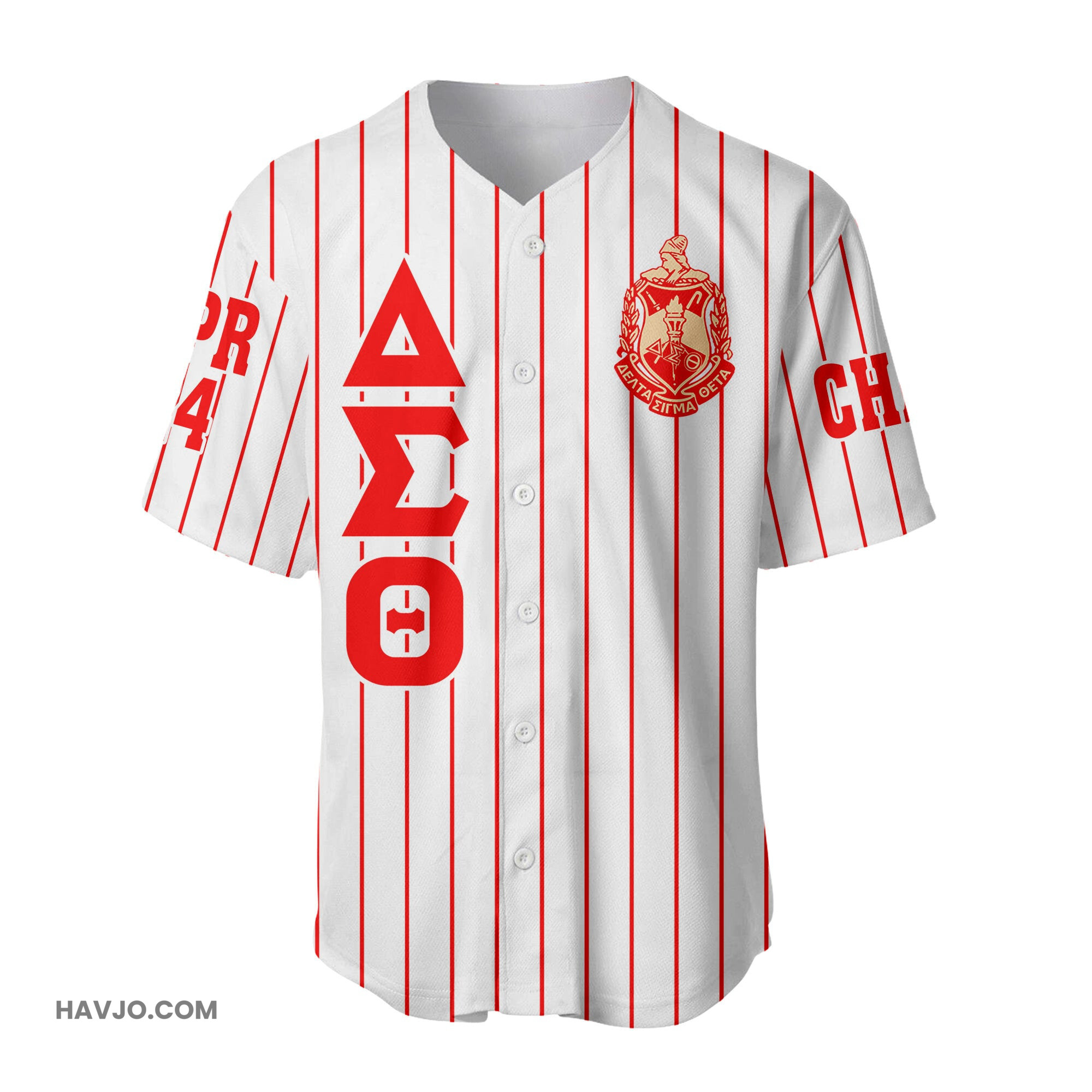 Personalized Delta Sigma Theta Sorority Pin Striped Baseball Jersey