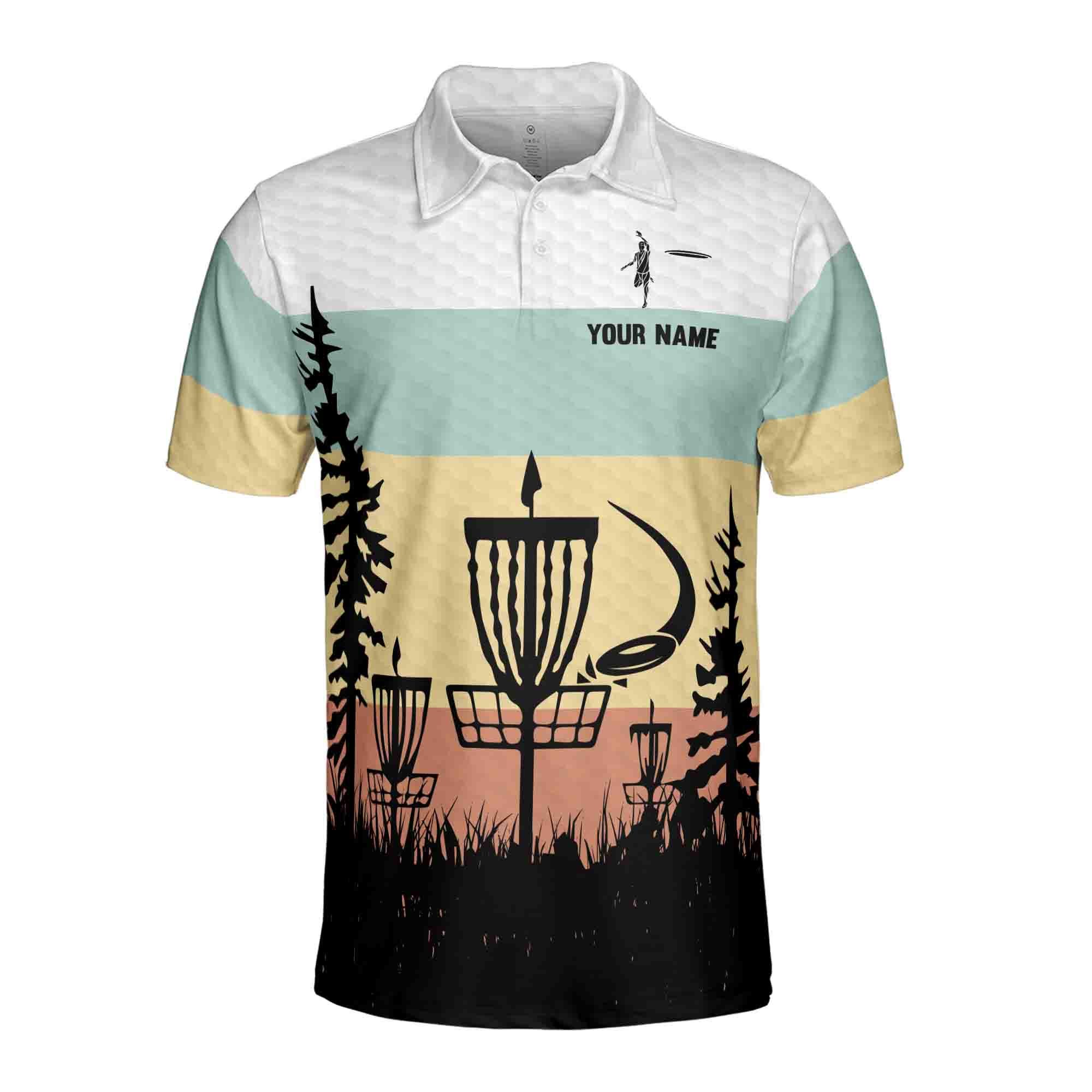 Alternative view of Personalized Disc Golf Men's Polo Shirt, Funny Just Big Discs Design