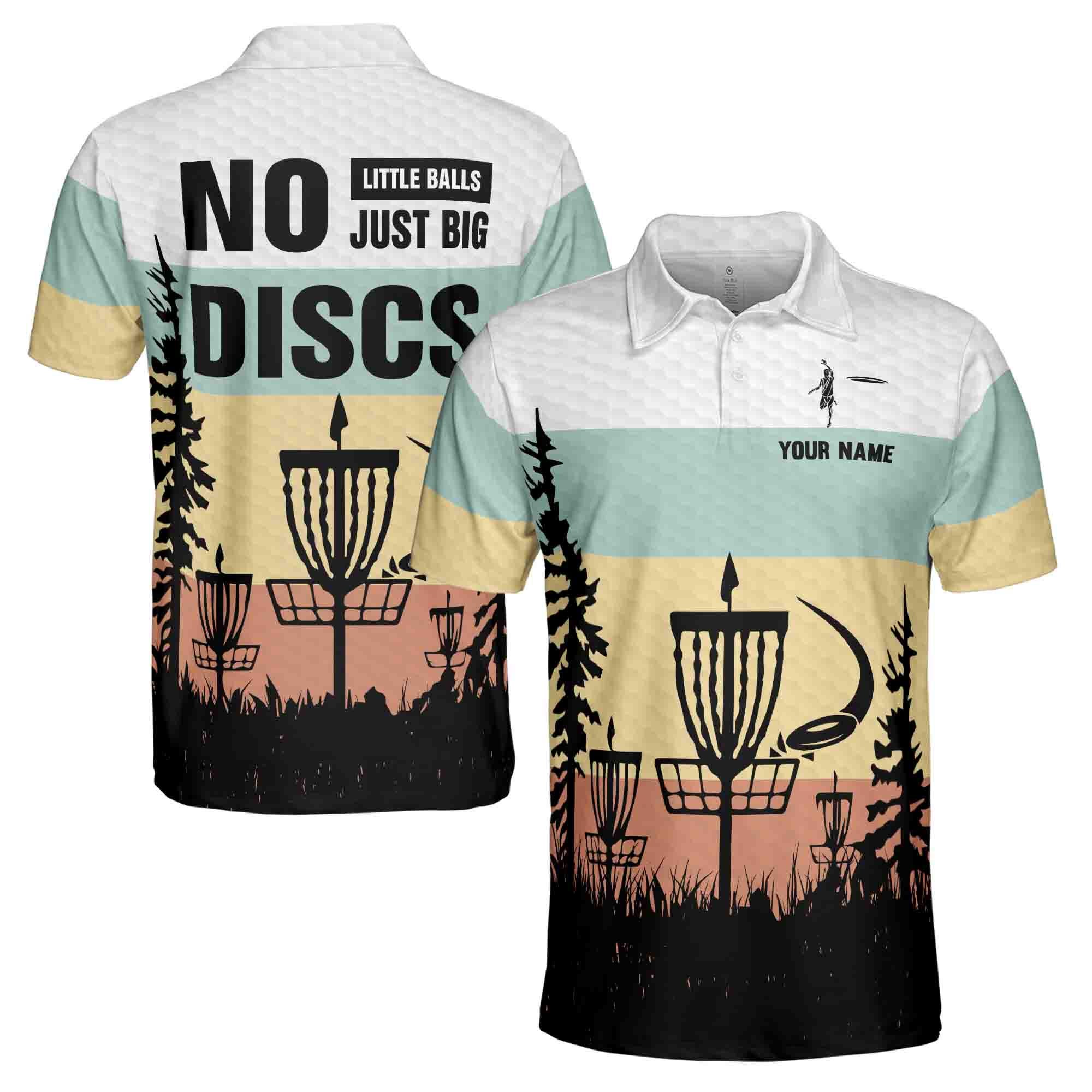 Personalized Disc Golf Men's Polo Shirt, Funny Just Big Discs Design