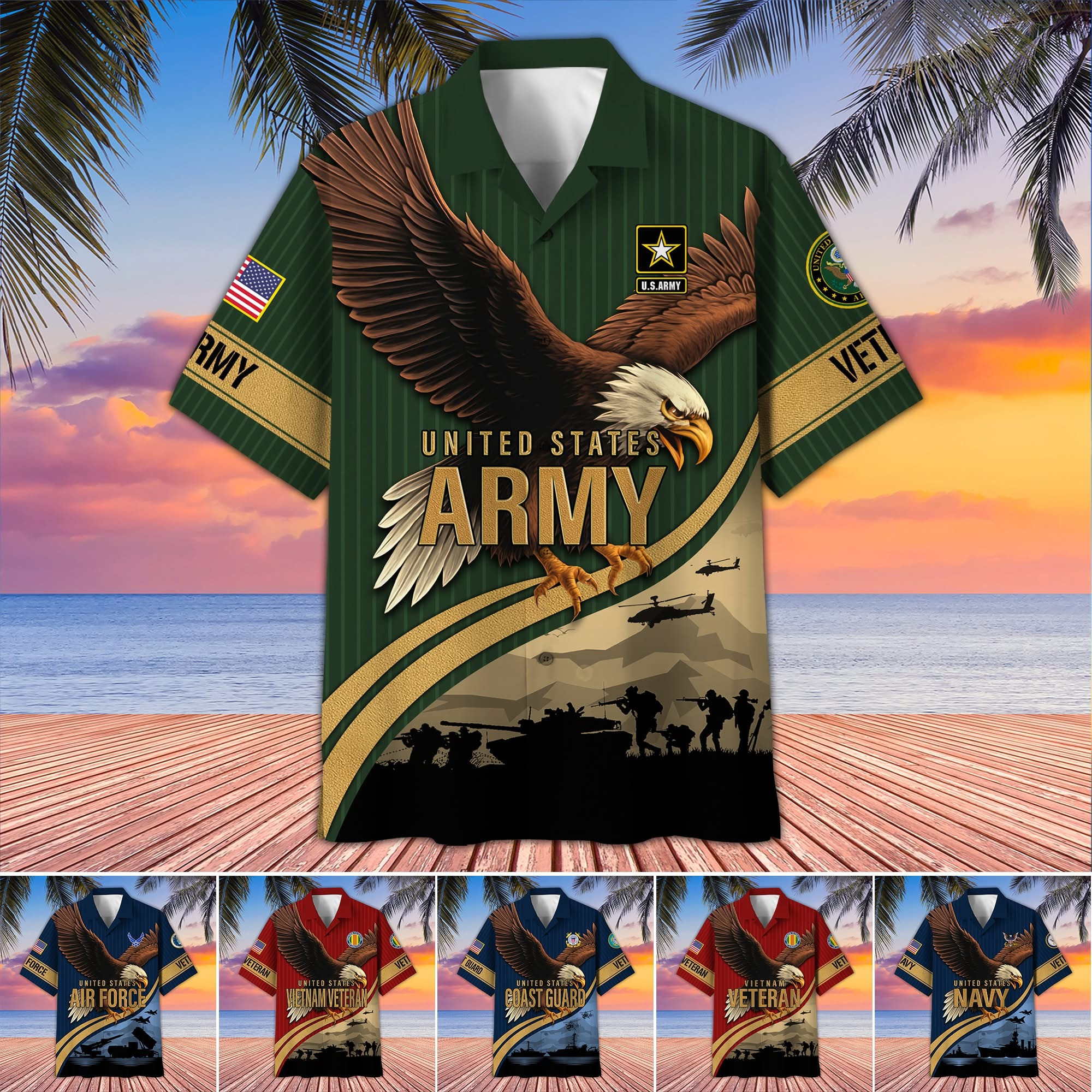 Personalized Eagle US Veterans Hawaiian Shirt Patriotic Veterans Day 2026 Unique Gifts