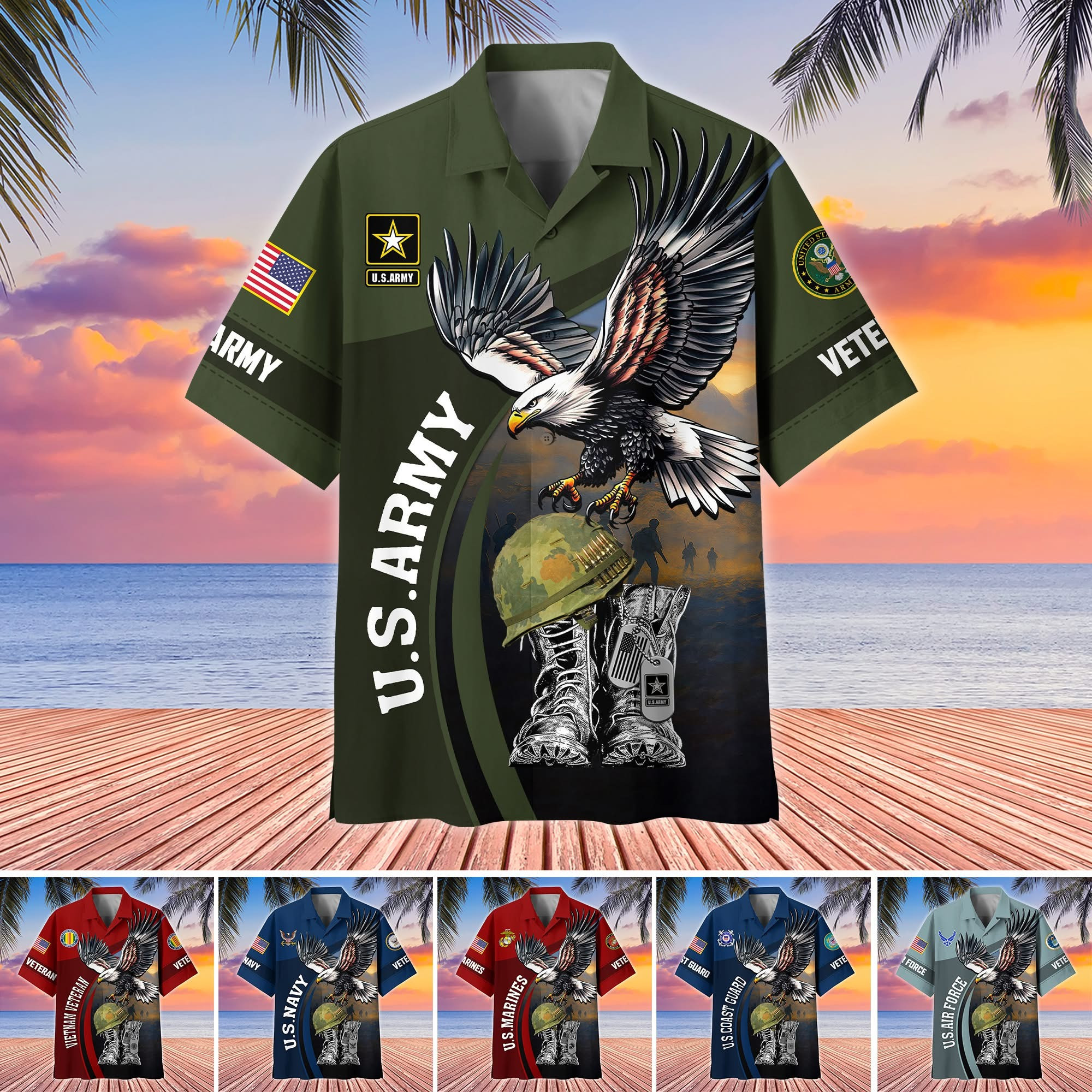 Personalized Eagle US Veterans Hawaiian Shirt Personalized Patriotic Veterans Day Gift Ideas 2026