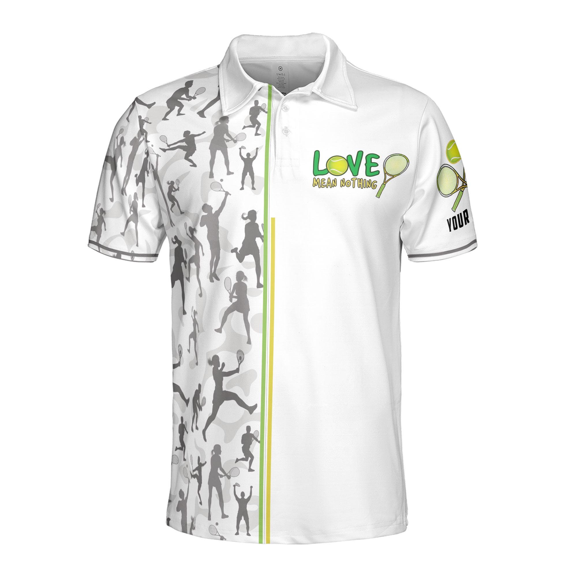 Alternative view of Personalized Eat Sleep Tennis and Repeat Men's Polo Shirt