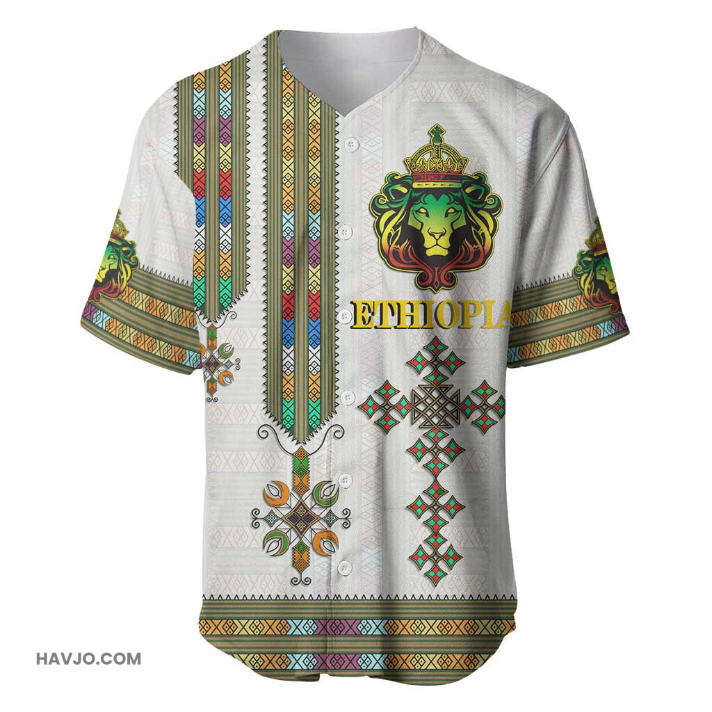 Personalized Ethiopia Lion Of Judah Tibeb Style Baseball Jersey