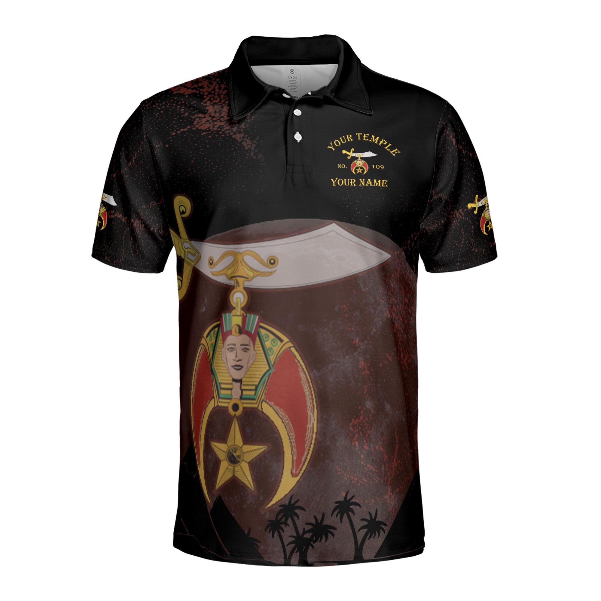 Alternative view of Personalized Freemason Noble Shriners In Moonlight Men's Polo Shirt