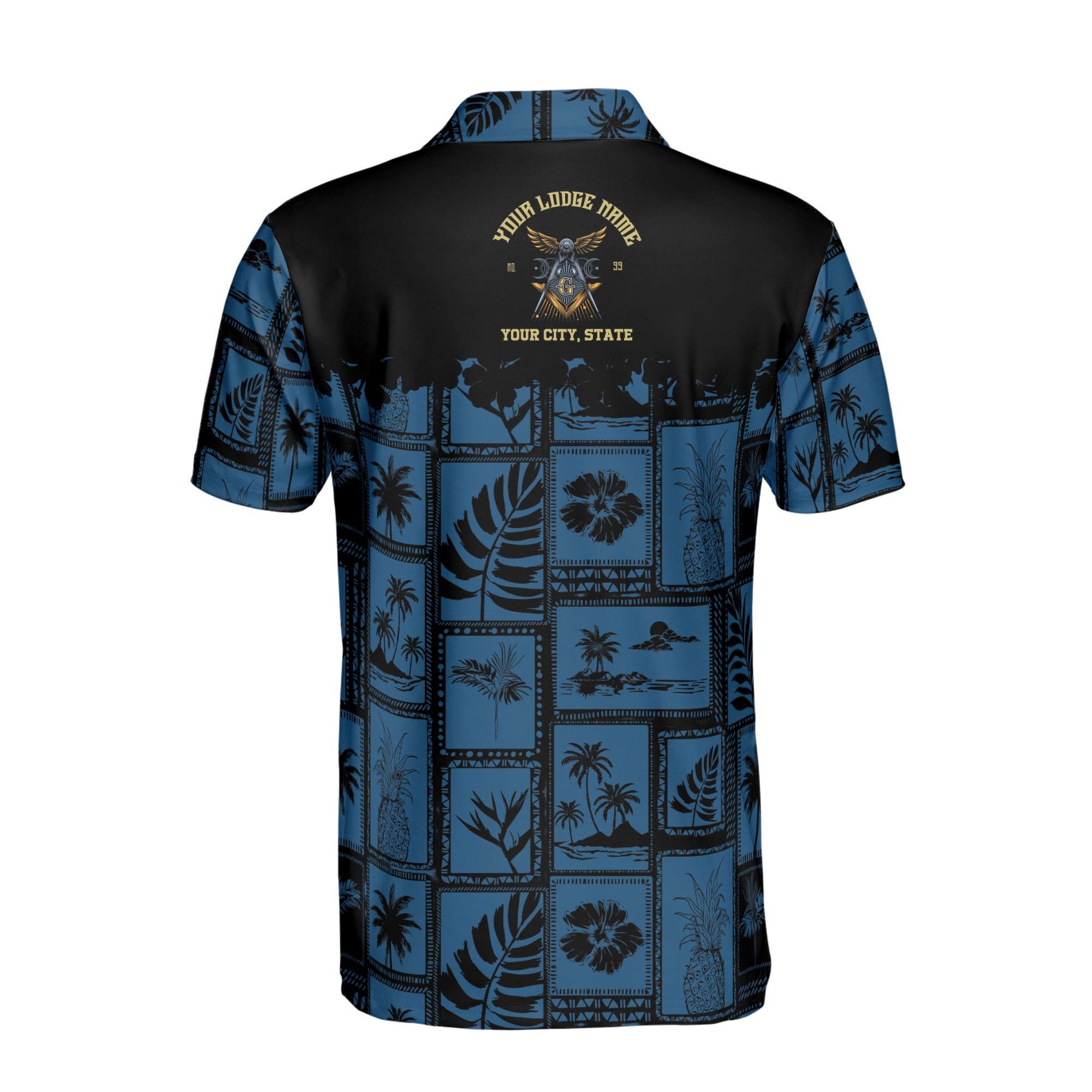Personalized Freemasonry Masonic Vintage Picture Men's Polo Shirt - Image 3