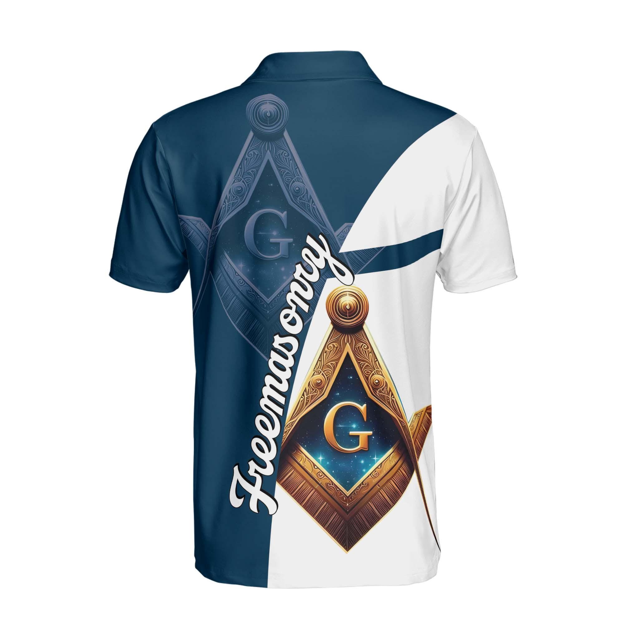 Personalized Freemasonry Master Mason Emblem Men's Polo Shirt - Image 3