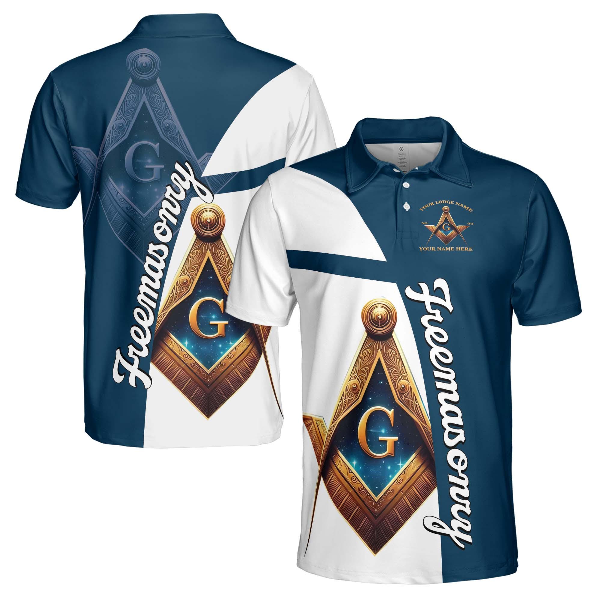 Personalized Freemasonry Master Mason Emblem Men's Polo Shirt