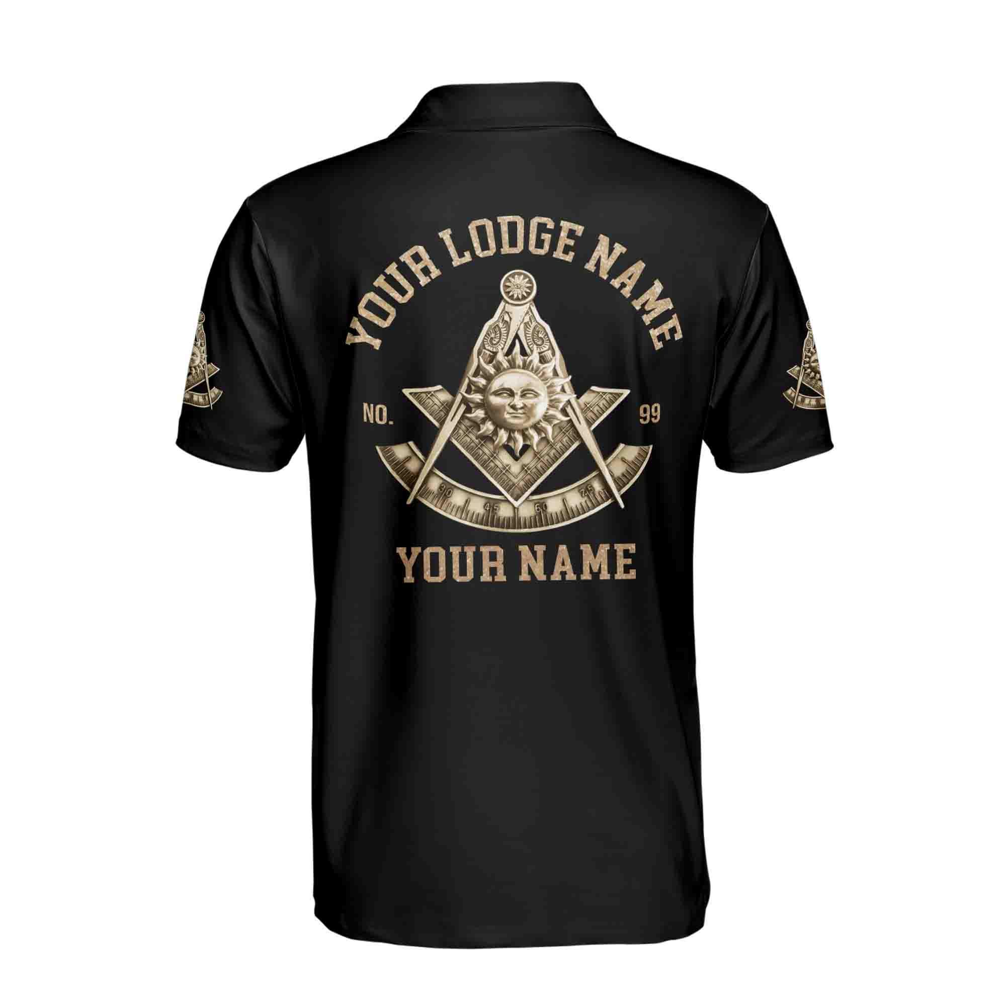 Personalized Freemasonry Past Master Mason Men's Polo Shirt - Image 3