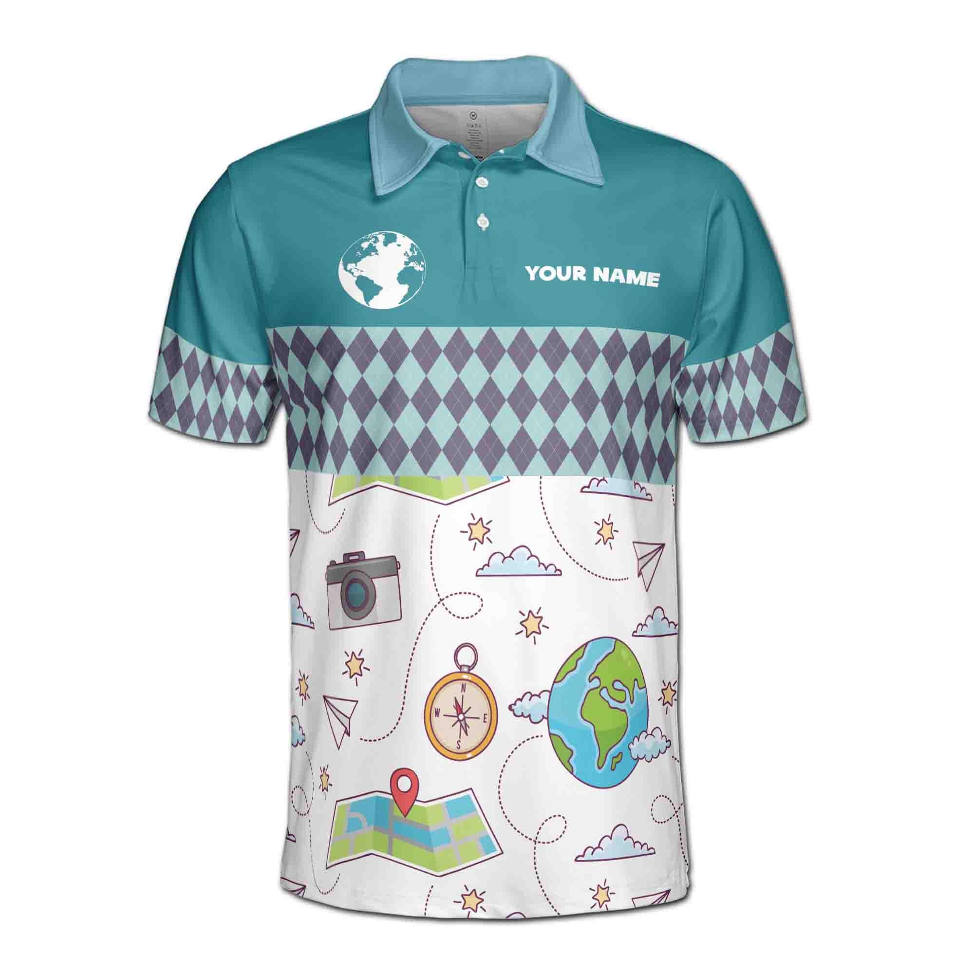 Alternative view of Personalized Funny Geography Teacher Normal But Cooler Men's Polo Shirt