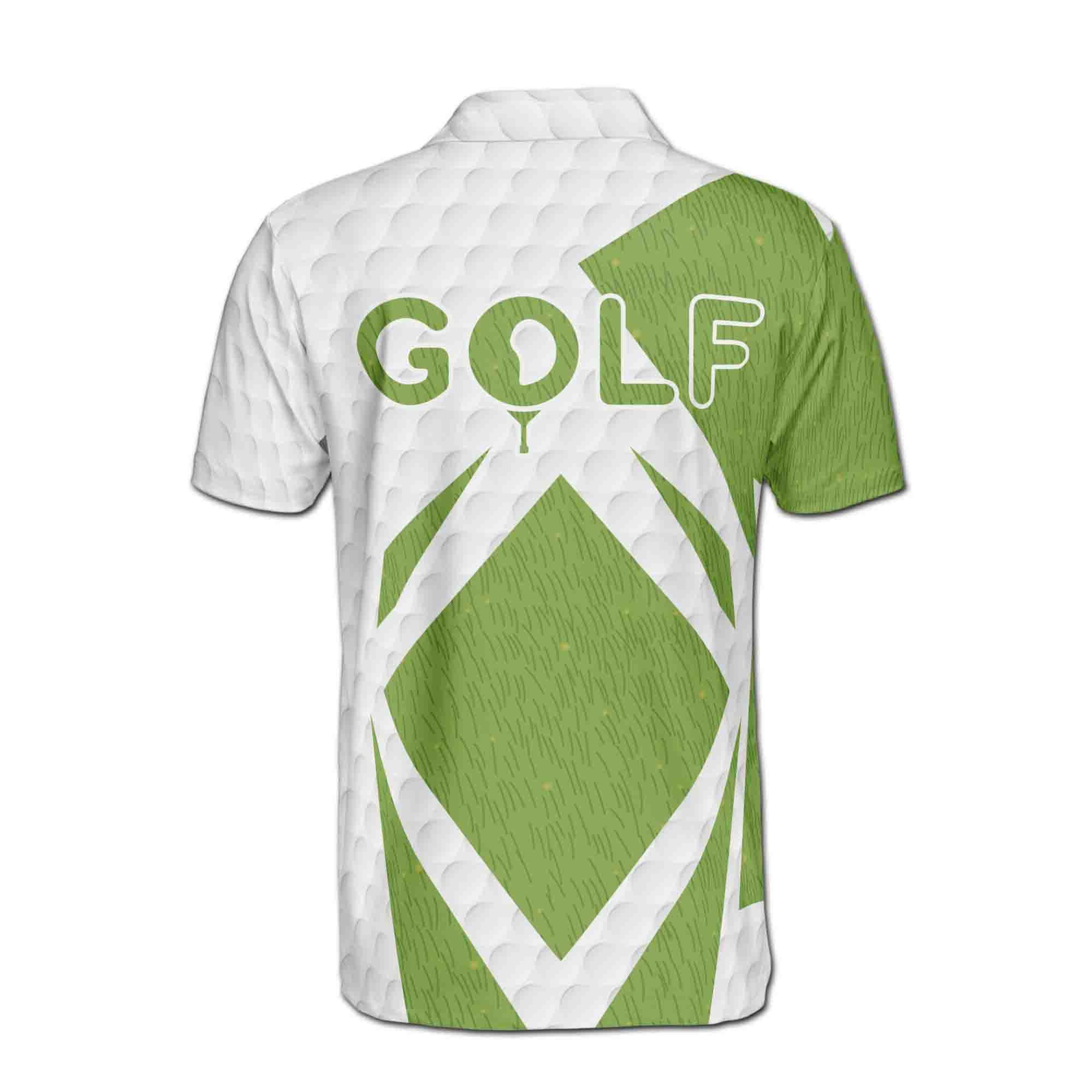 Personalized Funny Golf Team Player Grass Texture Men's Polo Shirt - Image 3