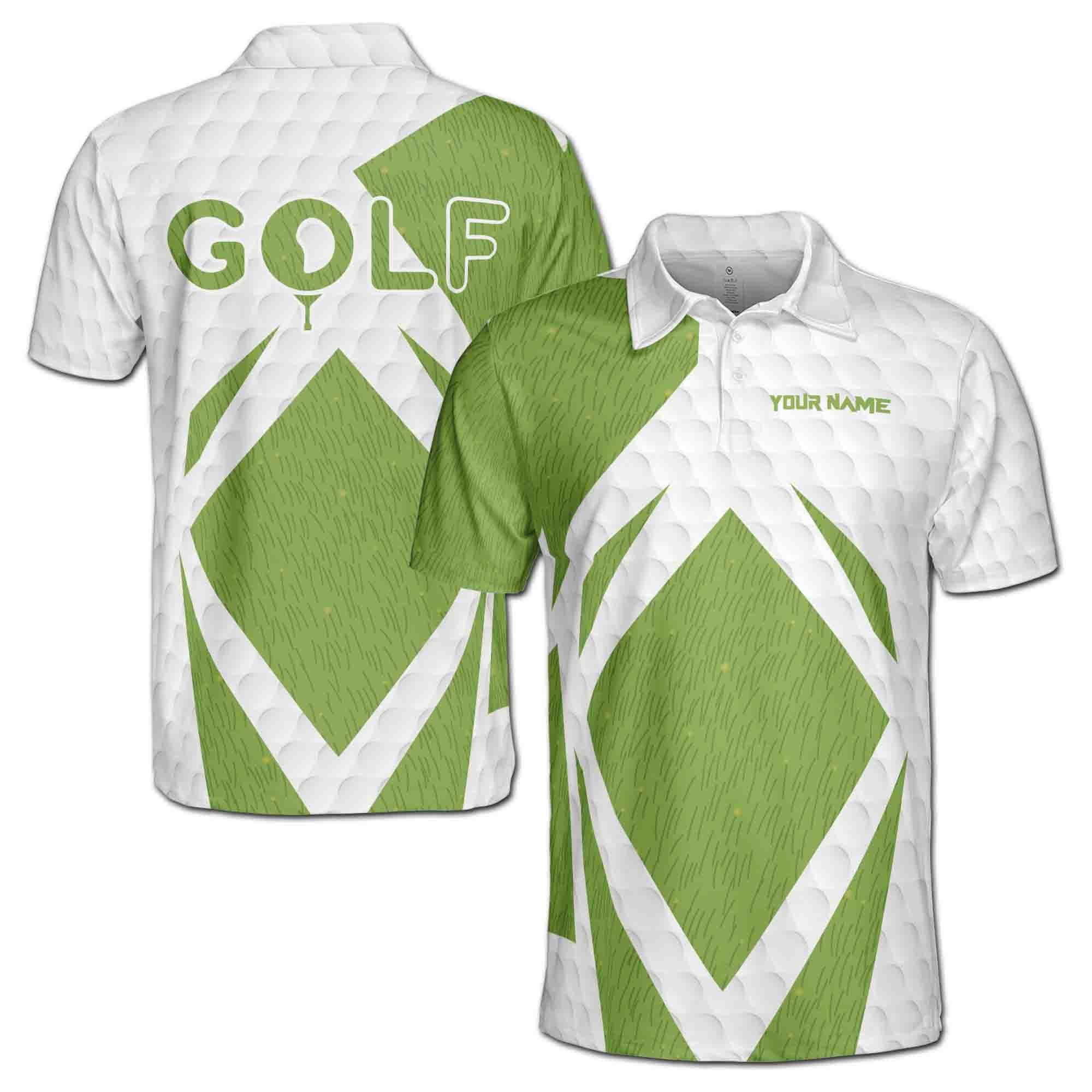 Personalized Funny Golf Team Player Grass Texture Men's Polo Shirt
