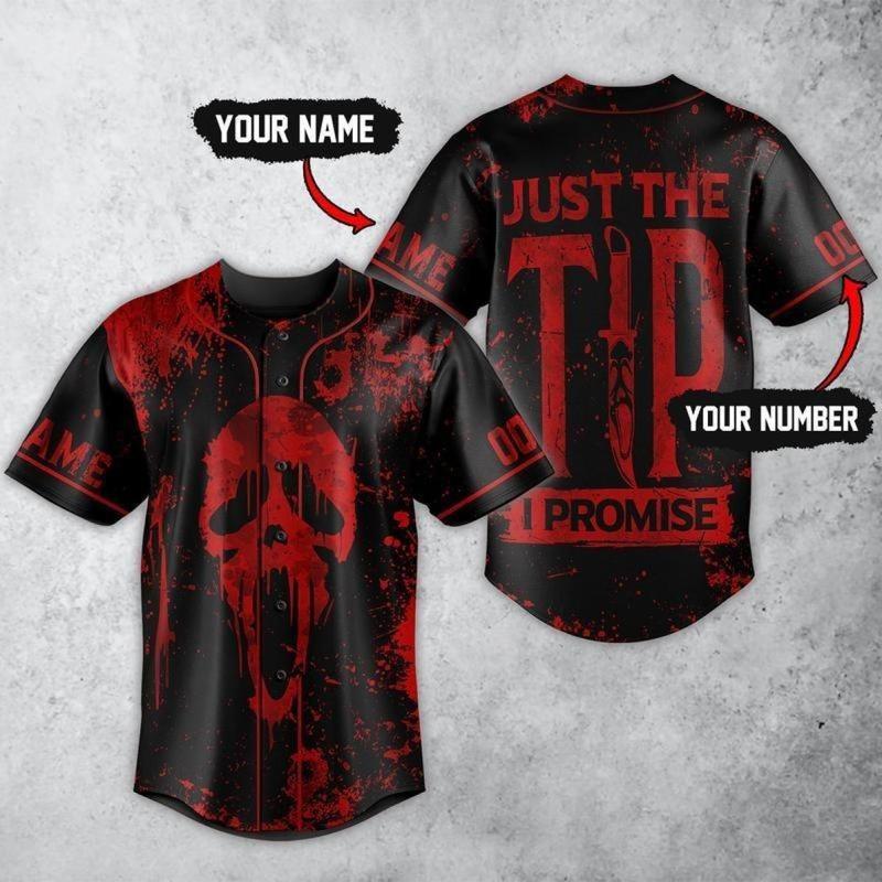 Personalized Ghost Face Baseball Jersey – Scream Horror Movie Shirt