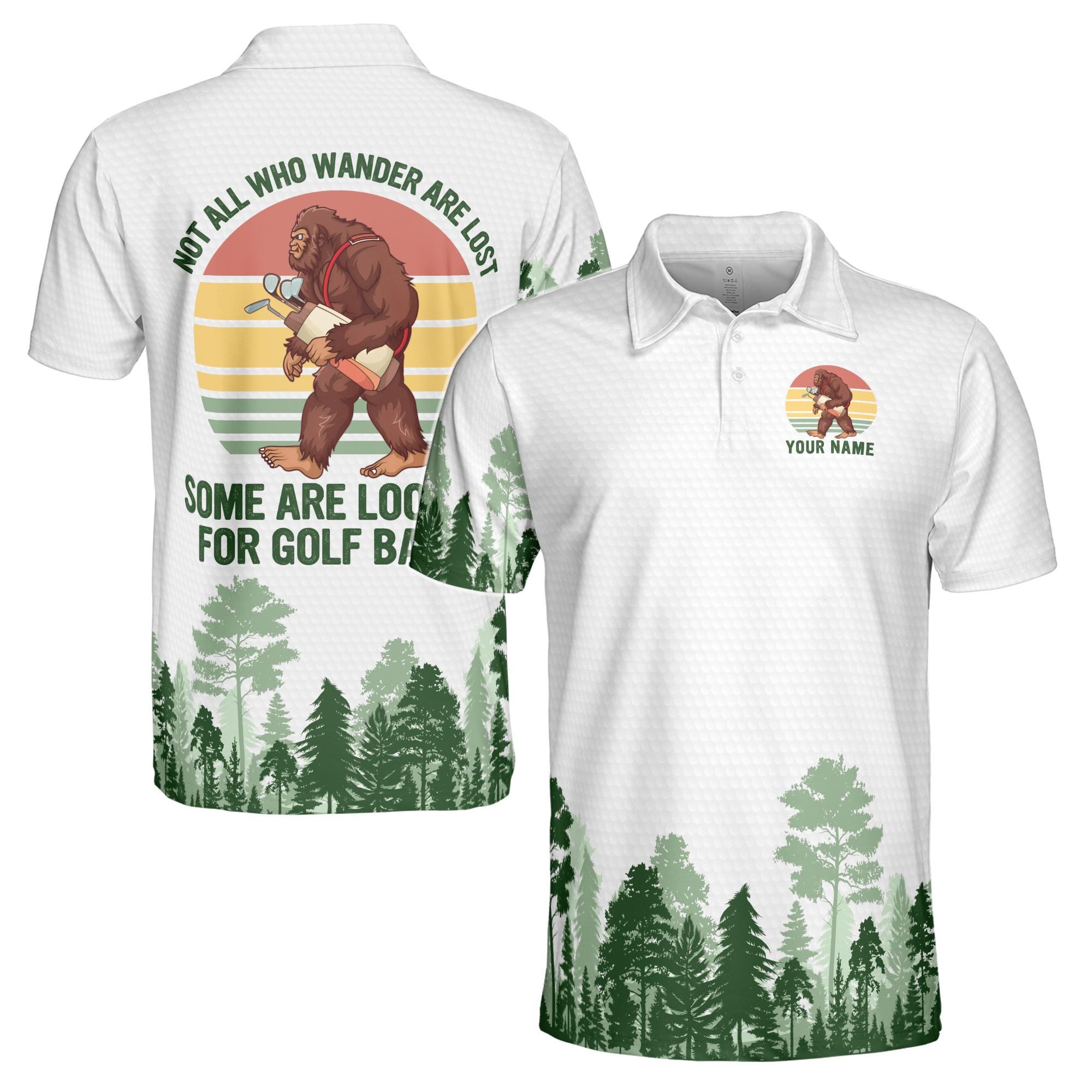 Personalized Golf Bigfoot Some Are Looking For Golf Balls Men's Polo Shirt