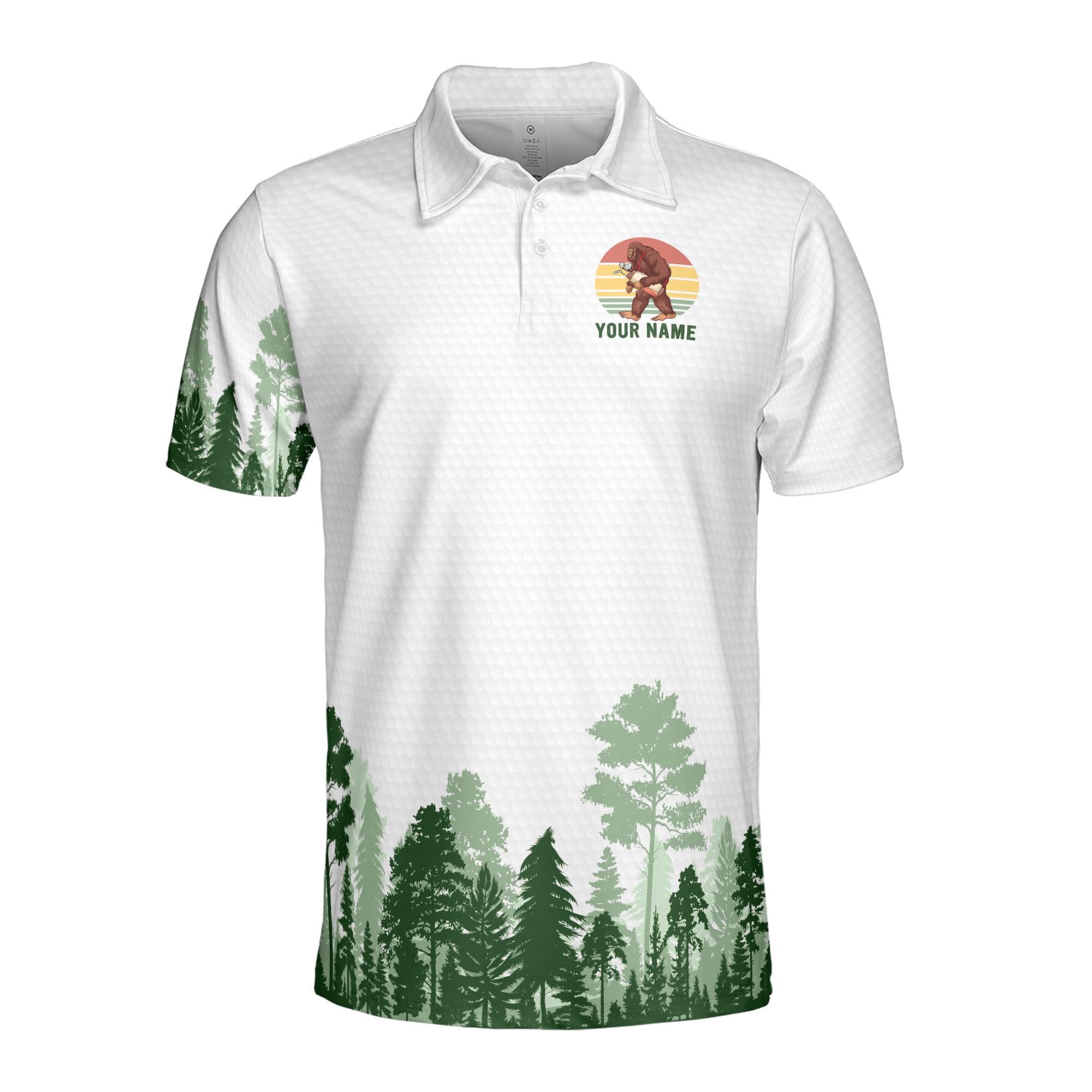 Alternative view of Personalized Golf Bigfoot Some Are Looking For Golf Balls Men's Polo Shirt