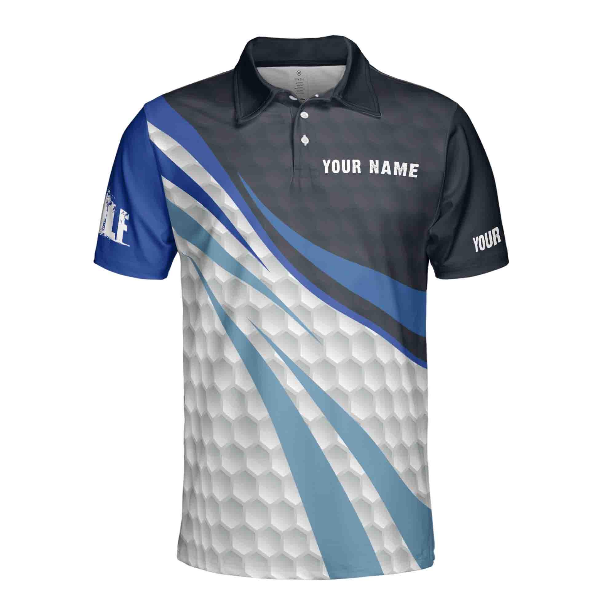 Alternative view of Personalized Golf Men's Polo Shirt, Blue & White Team Apparel