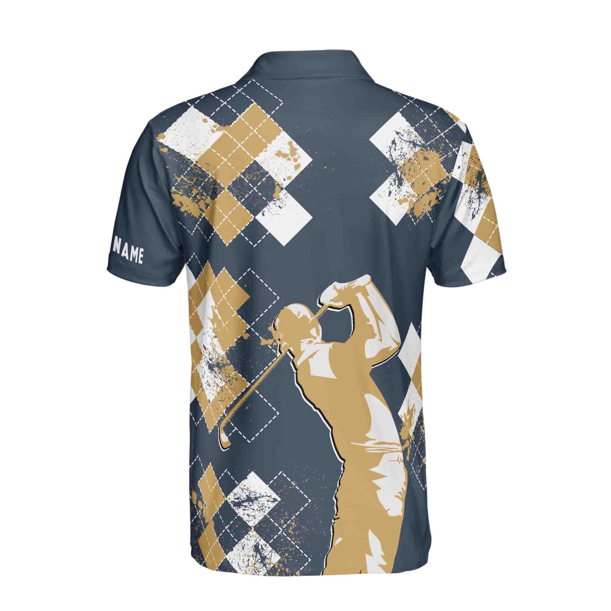 Personalized Golf Men's Polo Shirt: Funny Swing All Over Print - Image 3