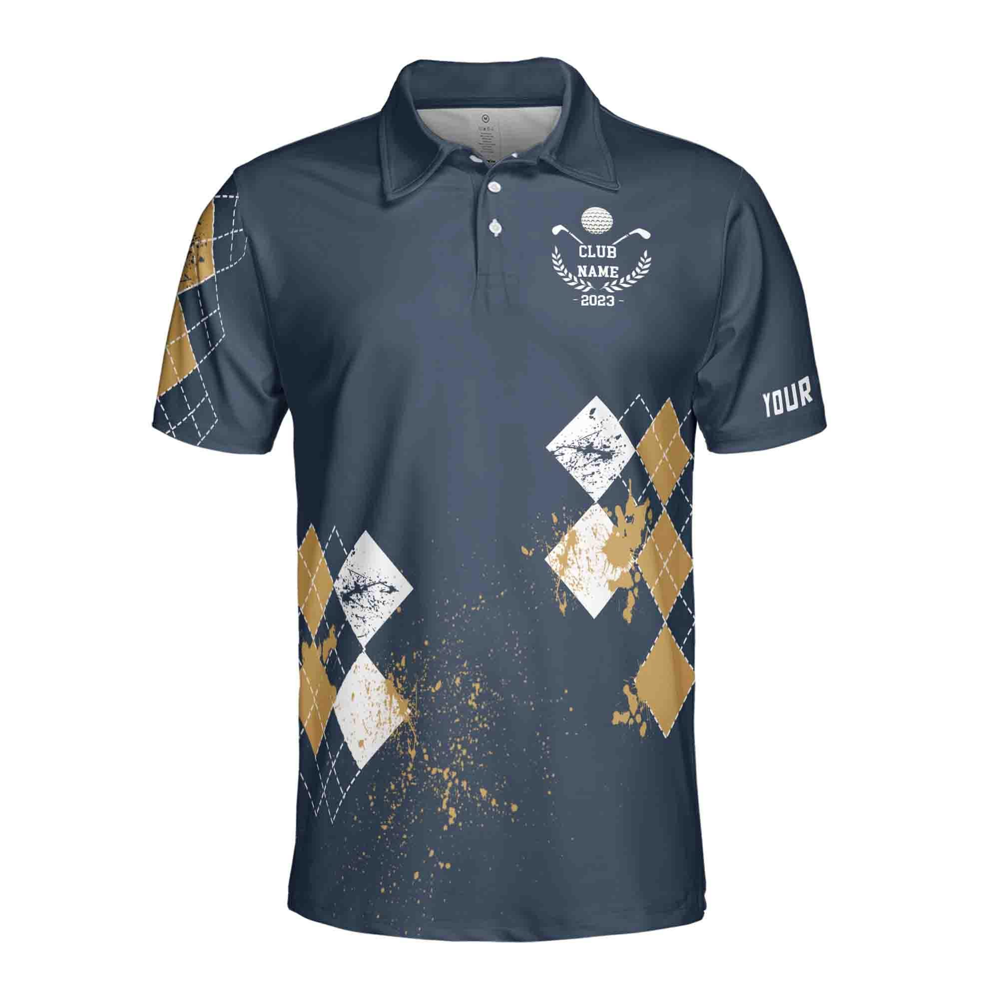 Alternative view of Personalized Golf Men's Polo Shirt: Funny Swing All Over Print