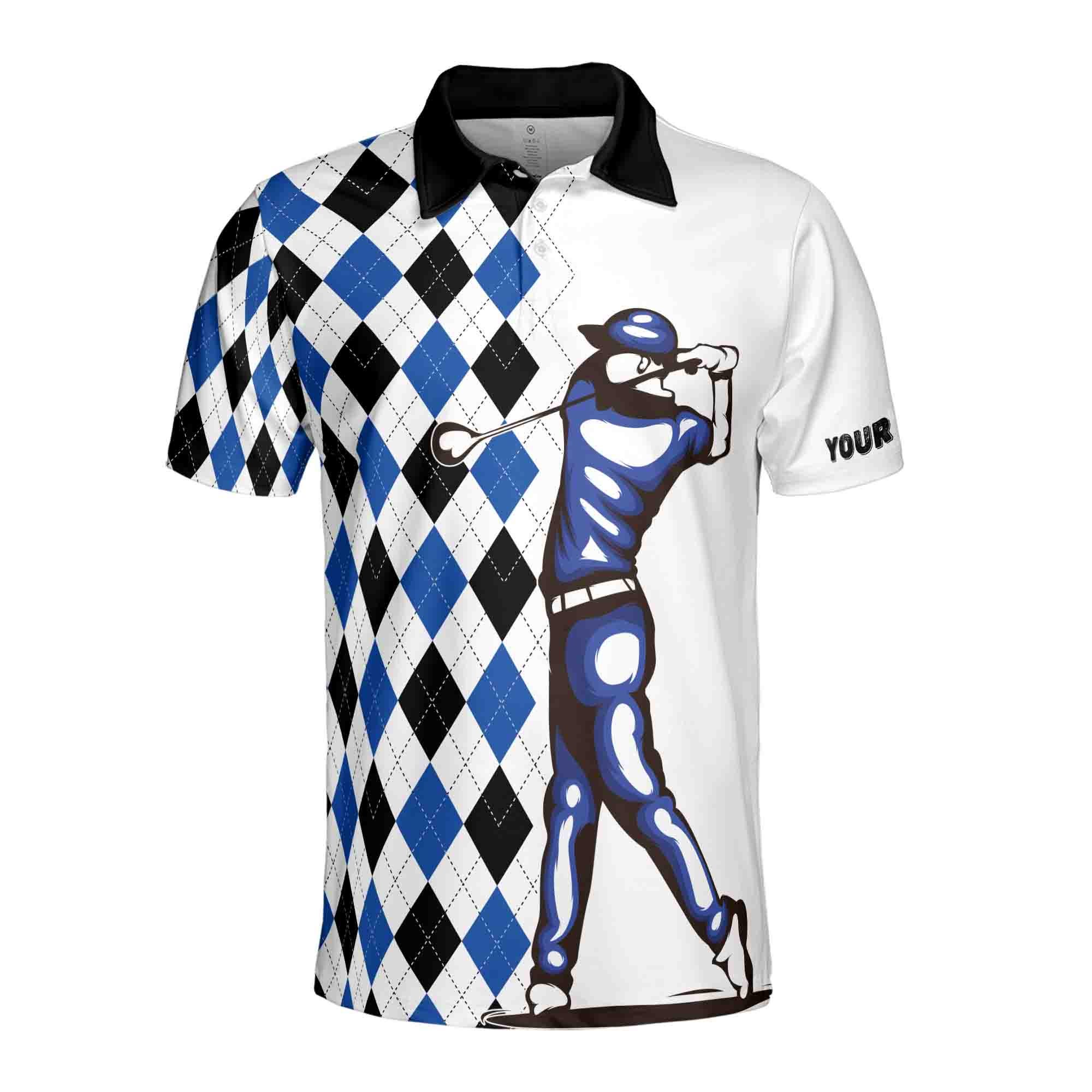 Alternative view of Personalized Golf Men's Polo Shirt, 'One Under Today' Quote 3D Print