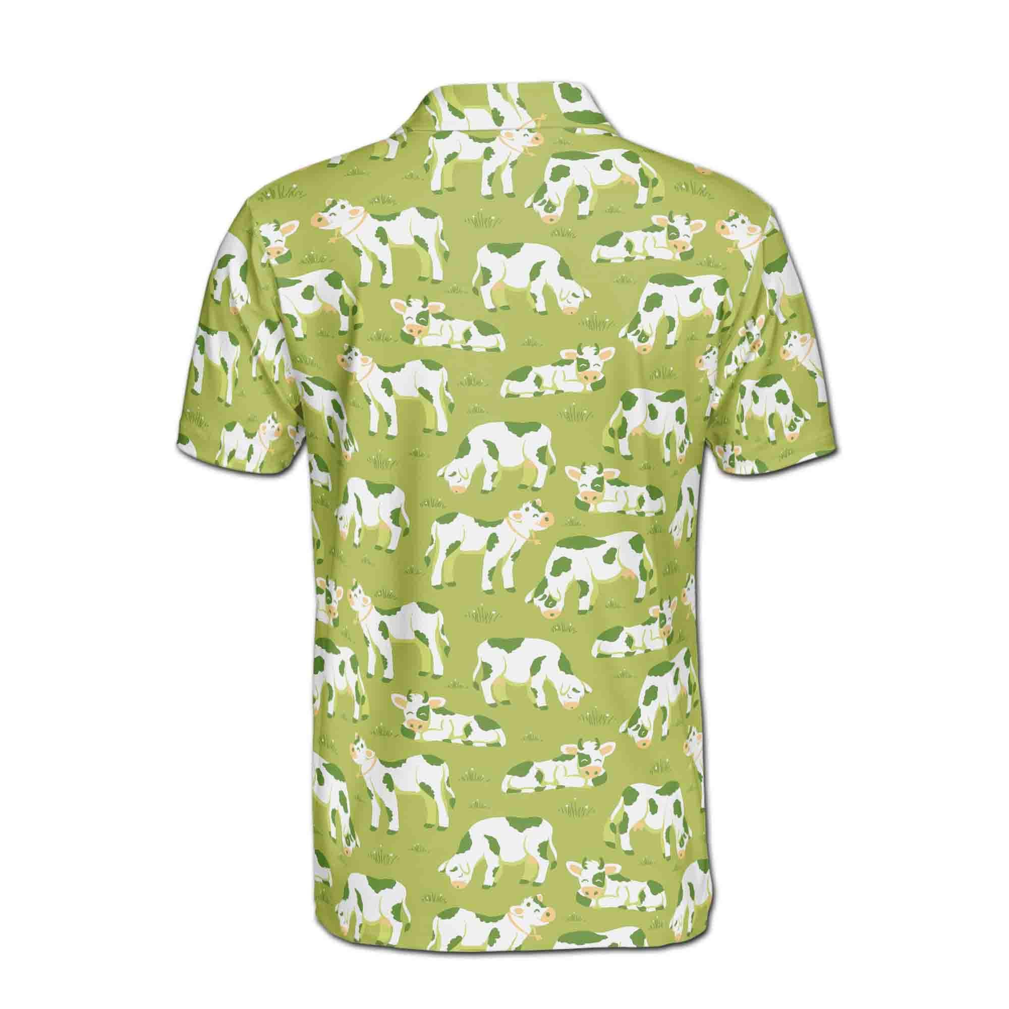 Personalized Green Valley Funny Cow Team Personalized Men's Polo Shirt - Image 3