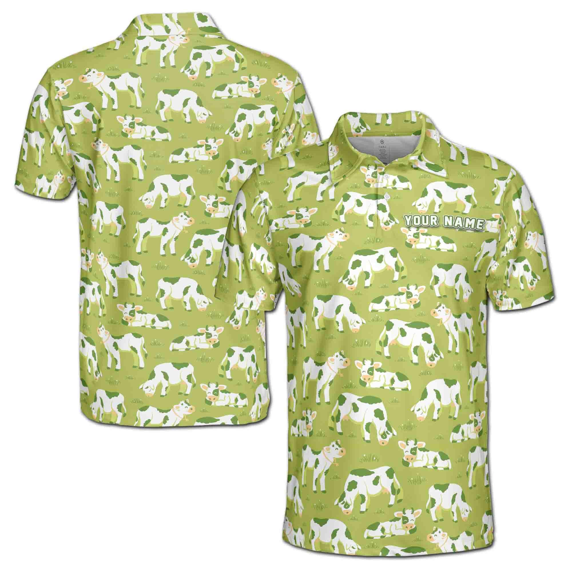 Personalized Green Valley Funny Cow Team Personalized Men's Polo Shirt