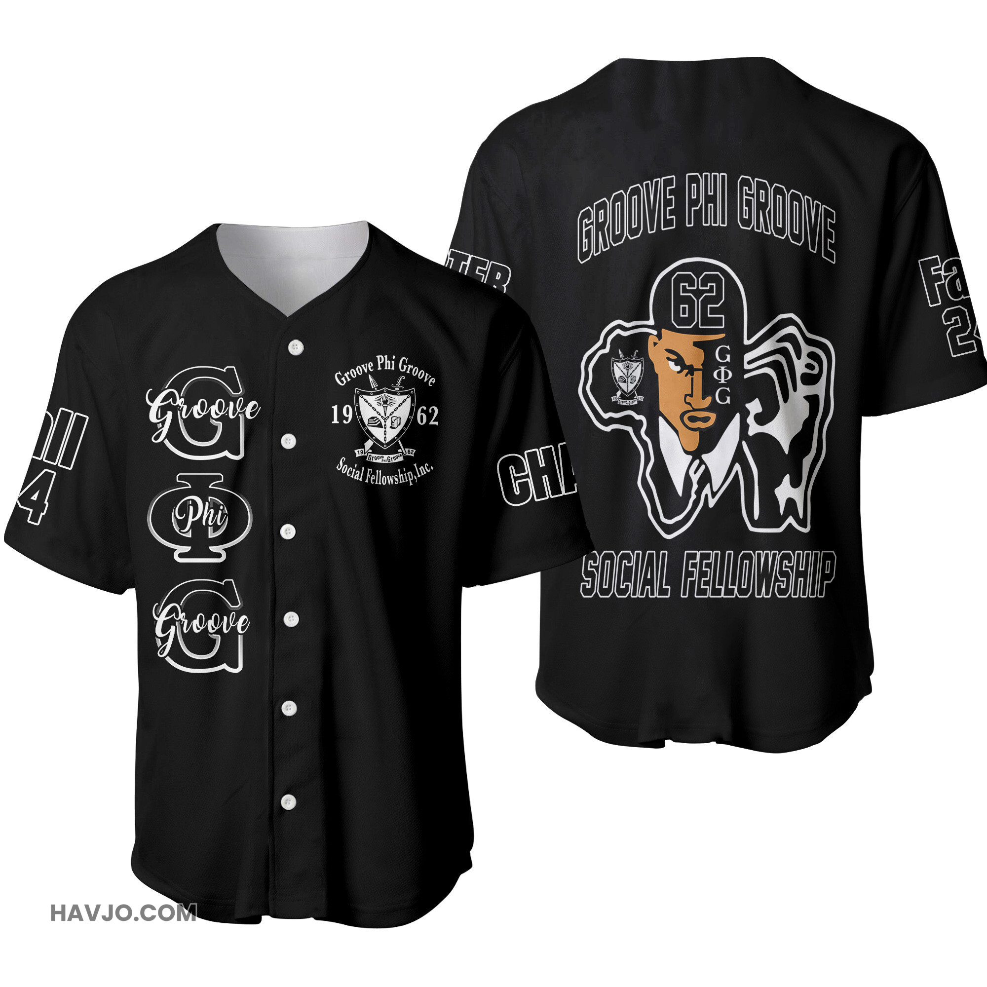 Personalized Groove Phi Groove Social Fellowship Baseball Jersey