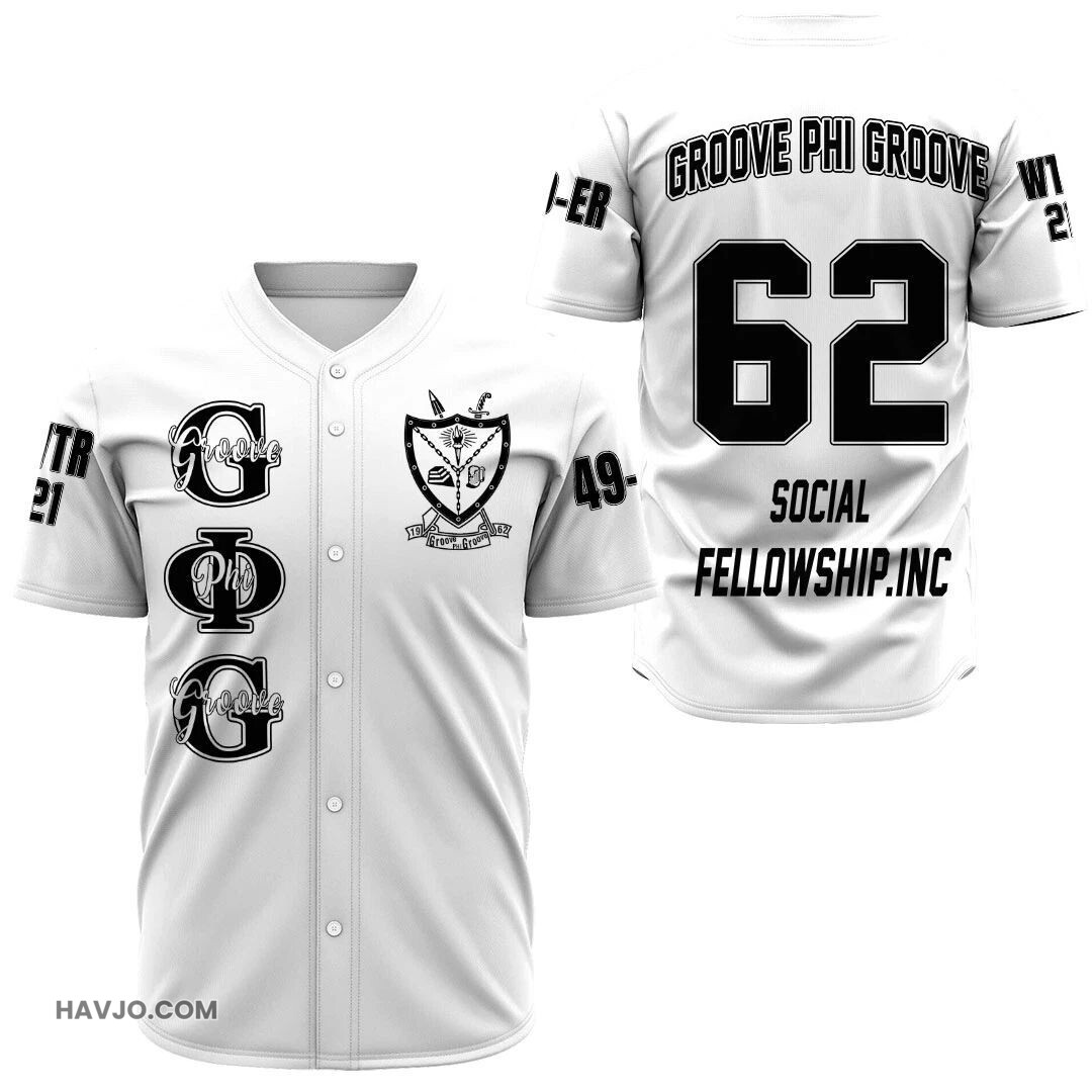 Personalized Groove Phi Groove Whites Baseball Jersey