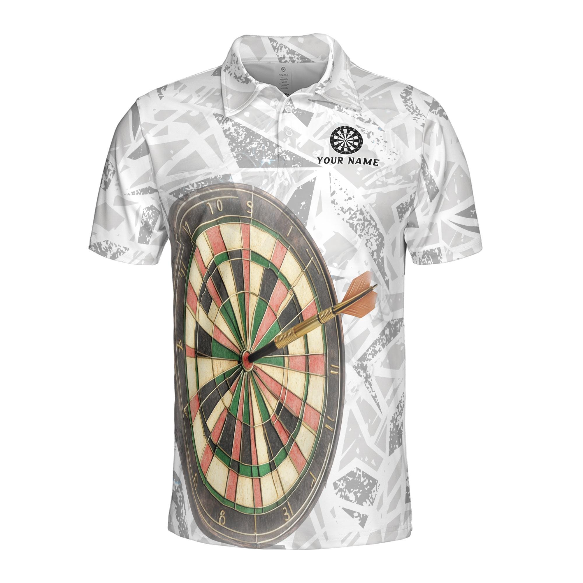 Alternative view of Personalized Grunge Vintage Darts Team Play Men's Polo Shirt