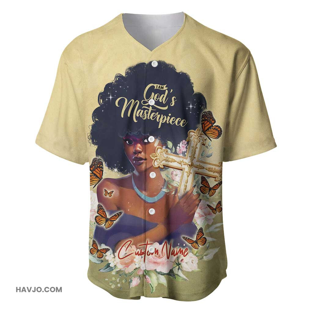 Personalized I Am God's Masterpiece African Women Baseball Jersey