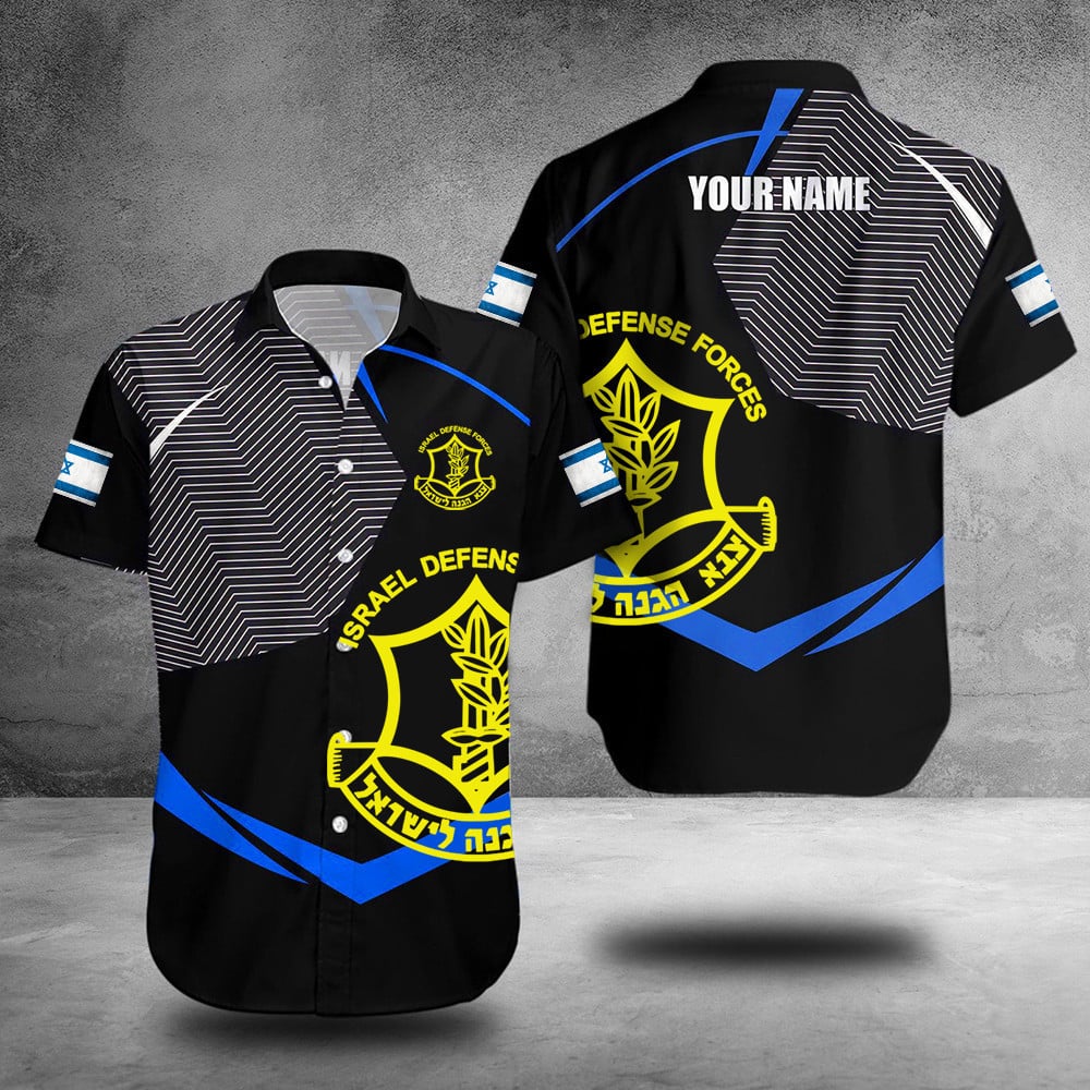 Personalized I Stand With Israel Hawaiian Shirt Israeli Military Shirt IDF Clothing For Supporters