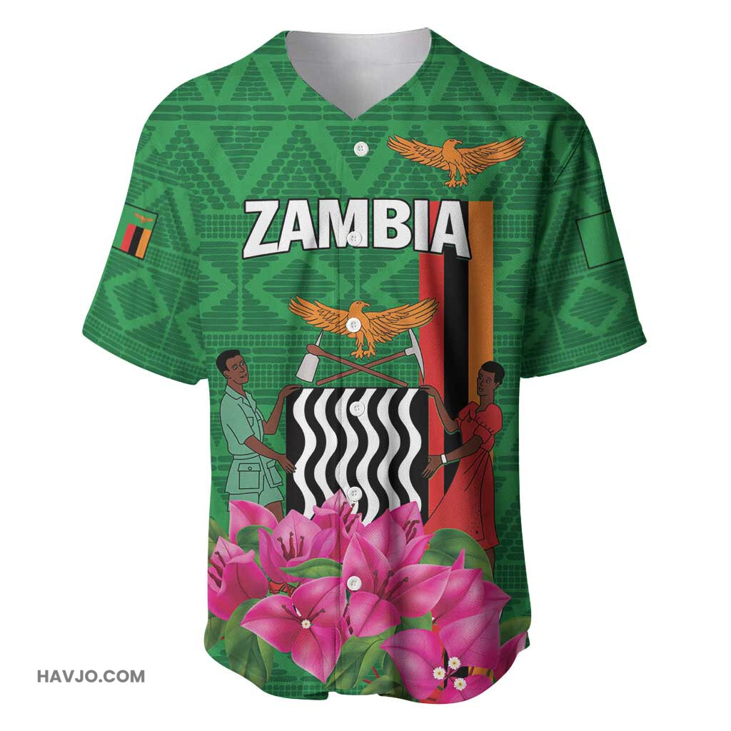 Personalized Icitungu ca Zambia Africa Bougainvillea Baseball Jersey