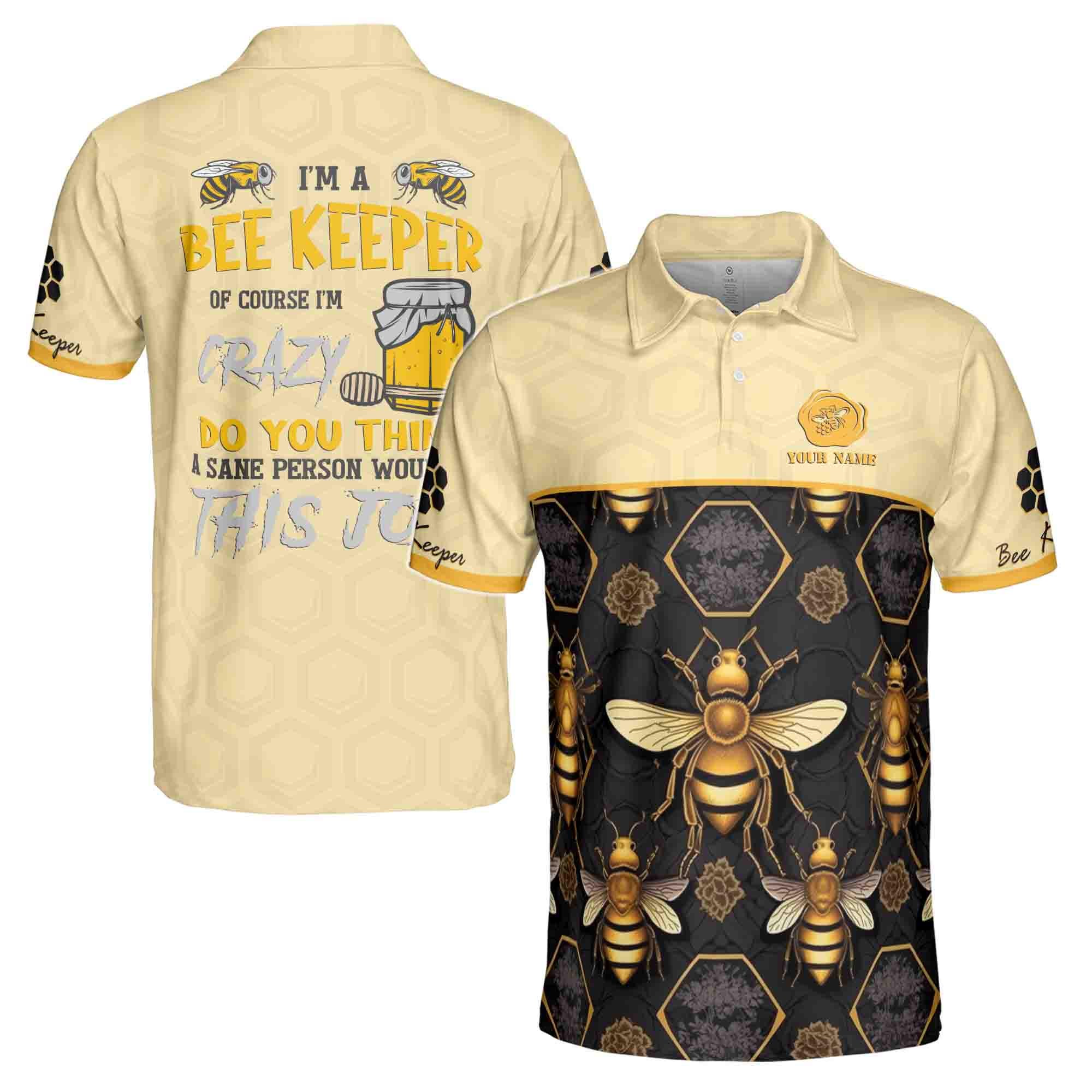Personalized I'm A Bee Keeper Beehive Men's Polo Shirt