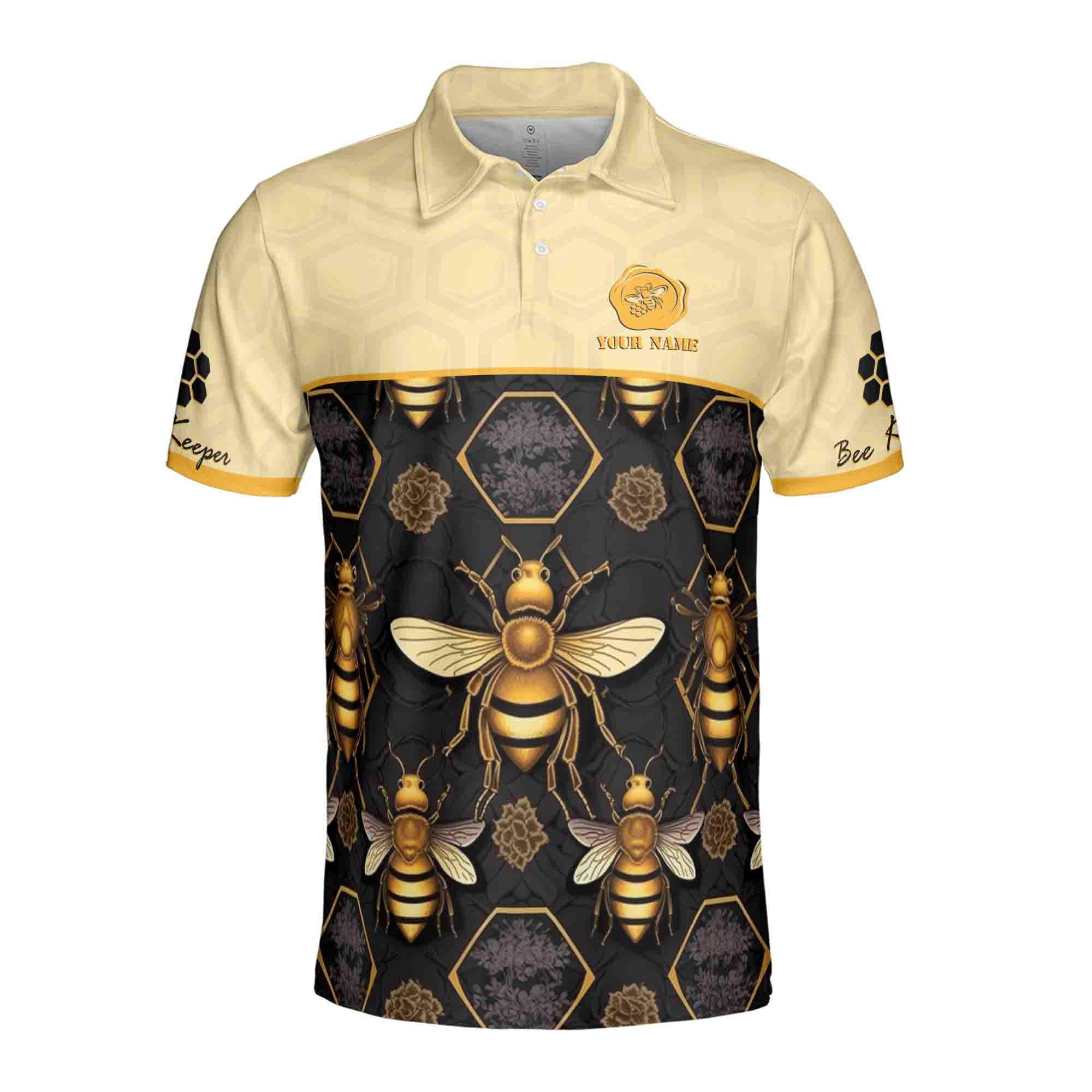 Alternative view of Personalized I'm A Bee Keeper Beehive Men's Polo Shirt