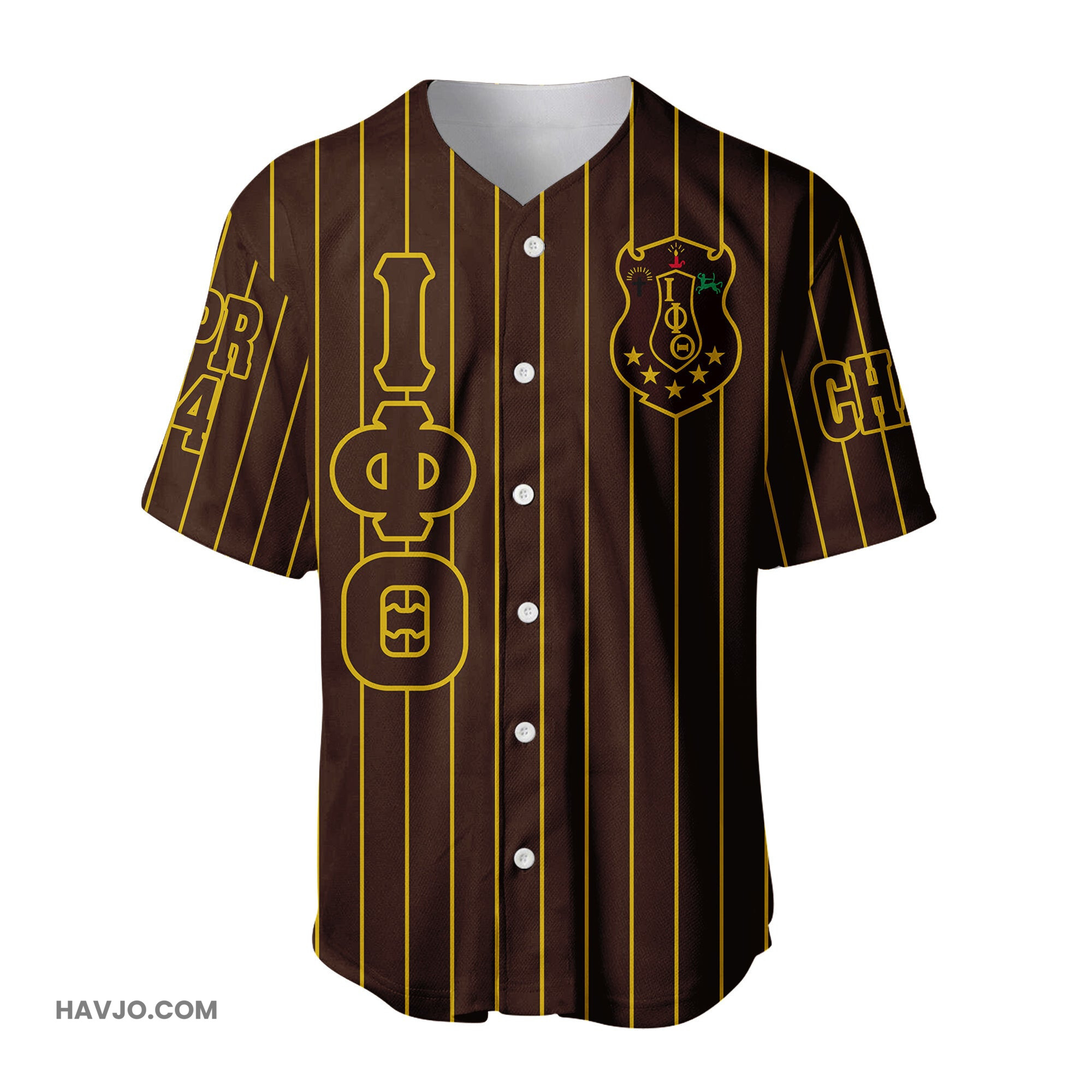 Personalized Iota Phi Theta Fraternity (White) Pin Striped Baseball Jersey