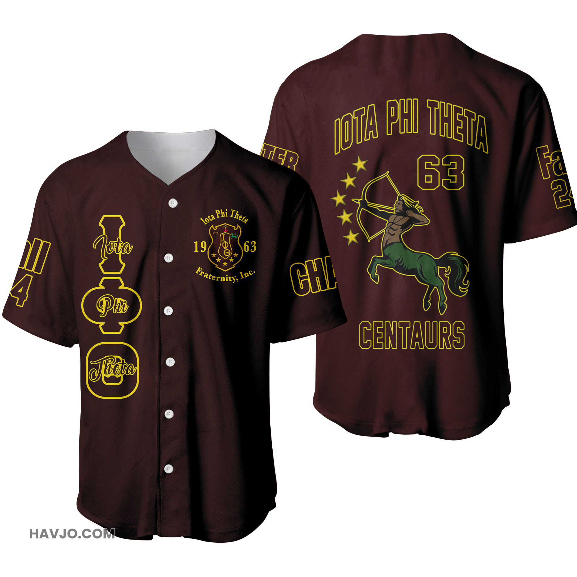 Personalized Iota Phi Theta Fraternity Centaur Baseball Jersey