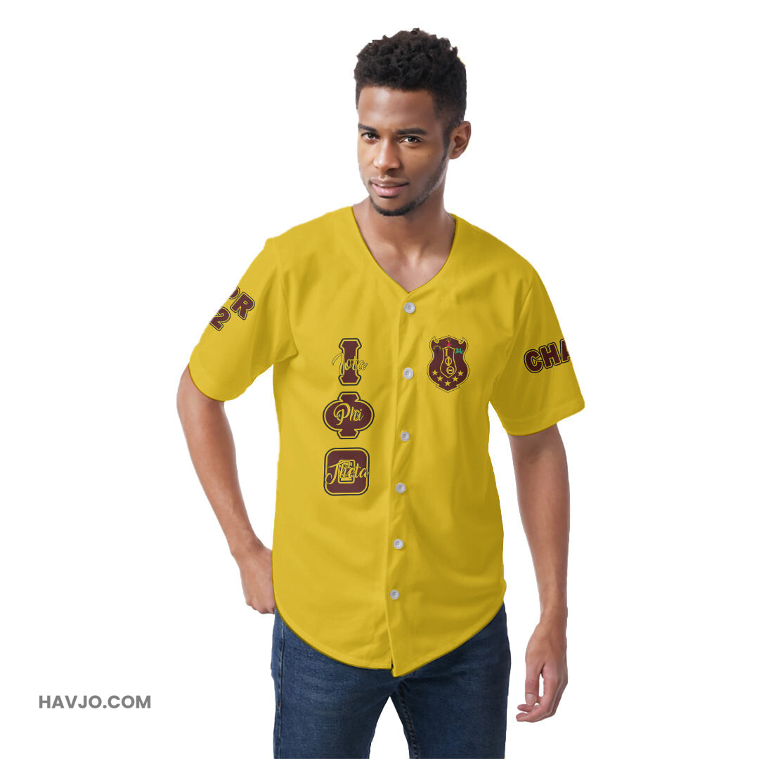 Personalized Iota Phi Theta Gilded Gold Baseball Jersey