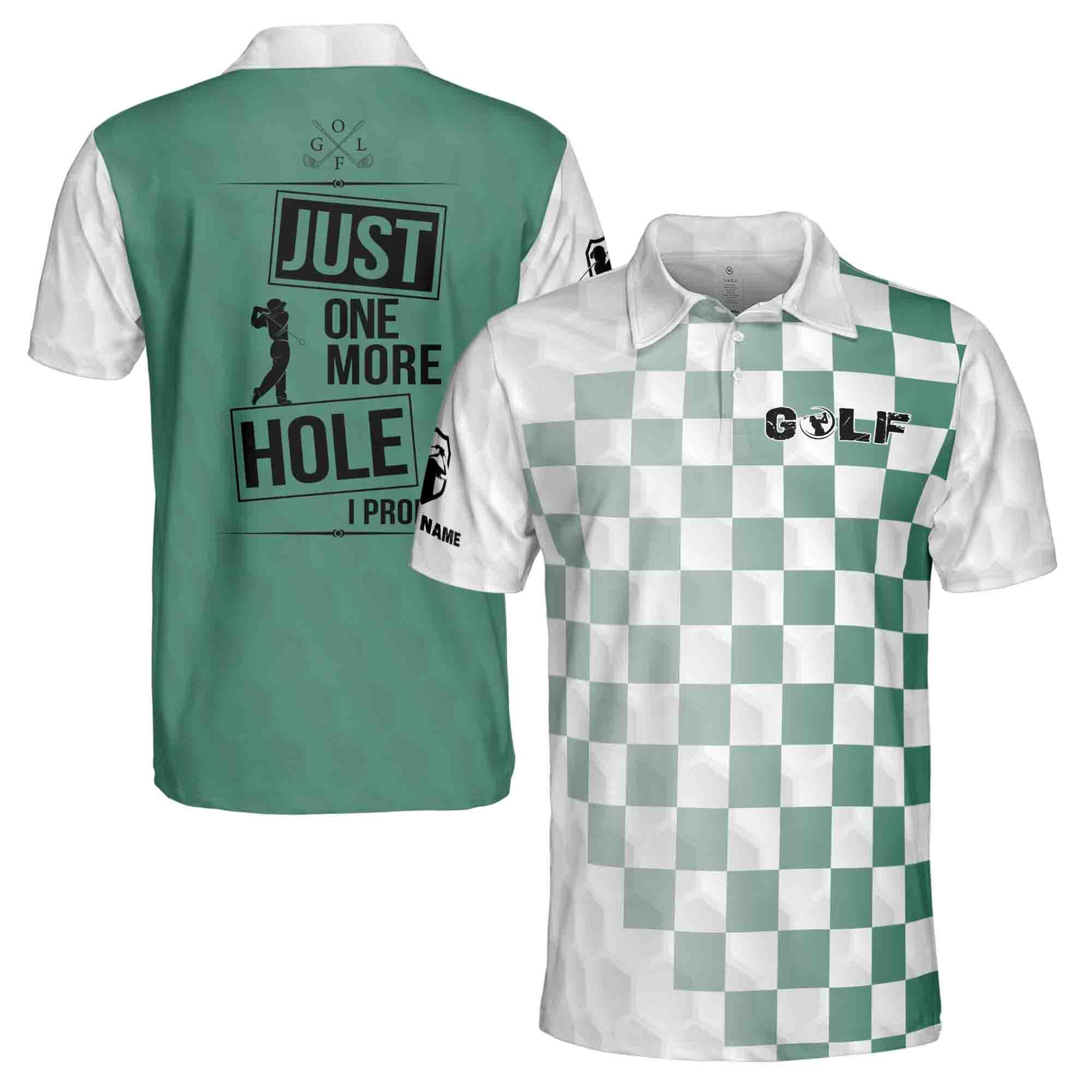 Personalized Just One More Hole I Promise Gradient Golf Men's Polo Shirt