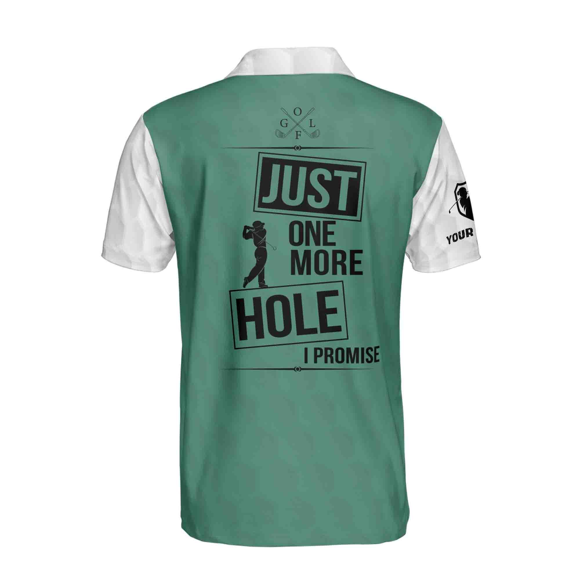 Personalized Just One More Hole I Promise Gradient Golf Men's Polo Shirt - Image 3
