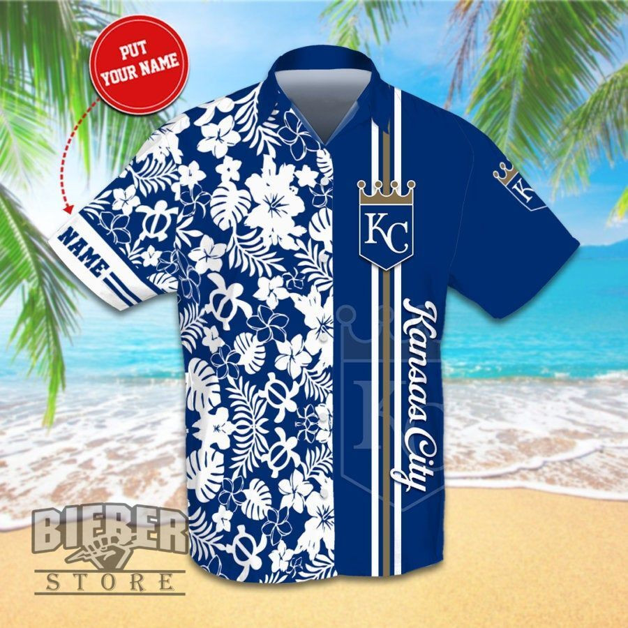 Personalized Kansas City Royals Hawaiian Shirt Tropical Aloha Button Up