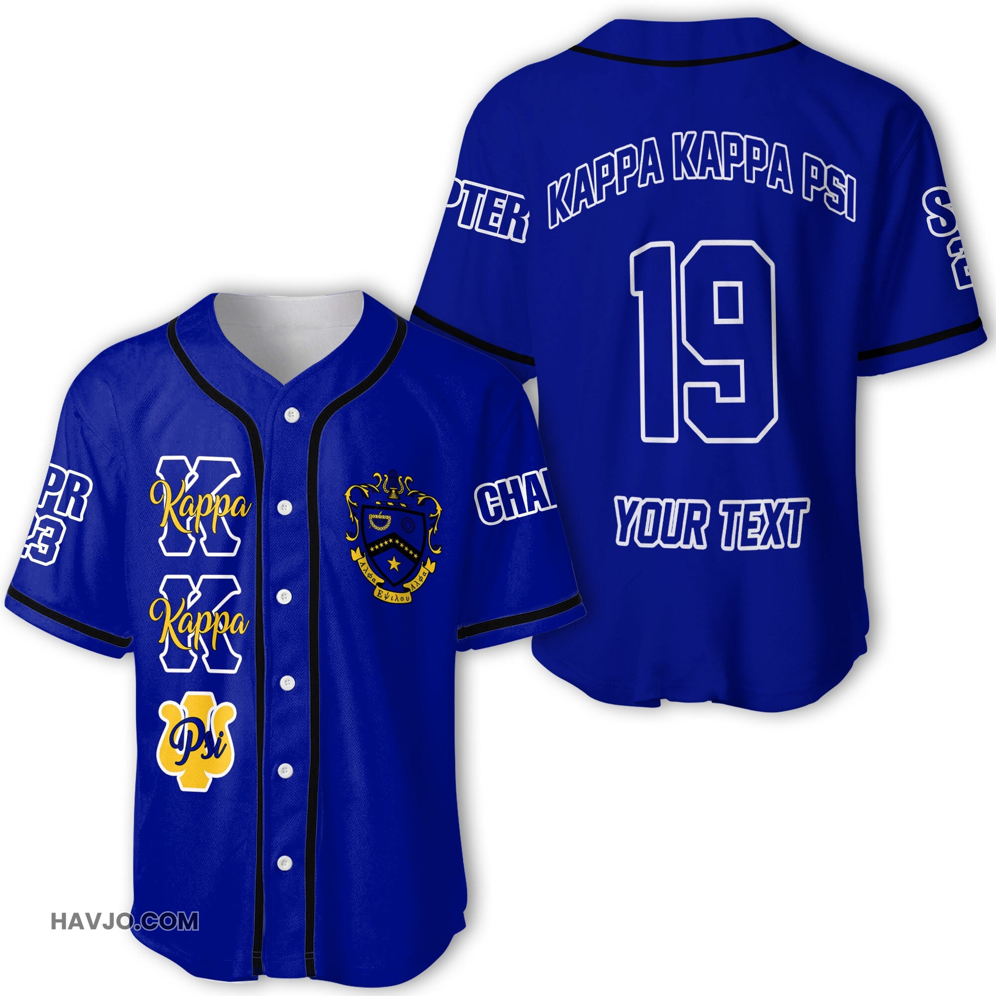 Personalized Kappa Kappa Psi Original Blue Style Baseball Jersey