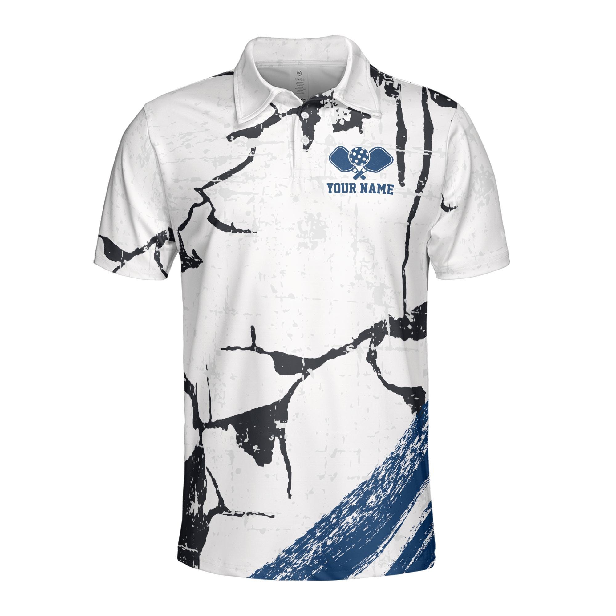 Alternative view of Personalized Keep Calm And Play Pickleball Blue Men's Polo Shirt