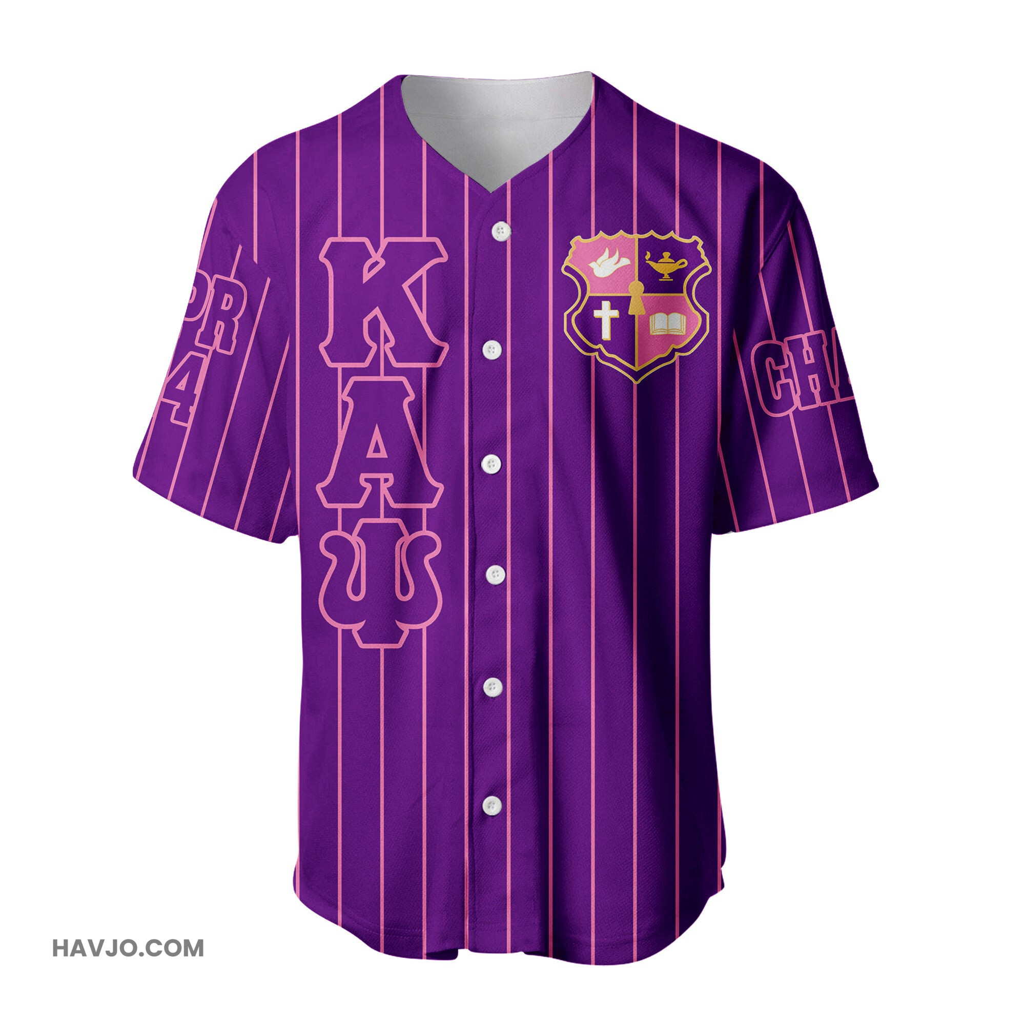 Personalized Kep Military Sorority Pin Striped Baseball Jersey