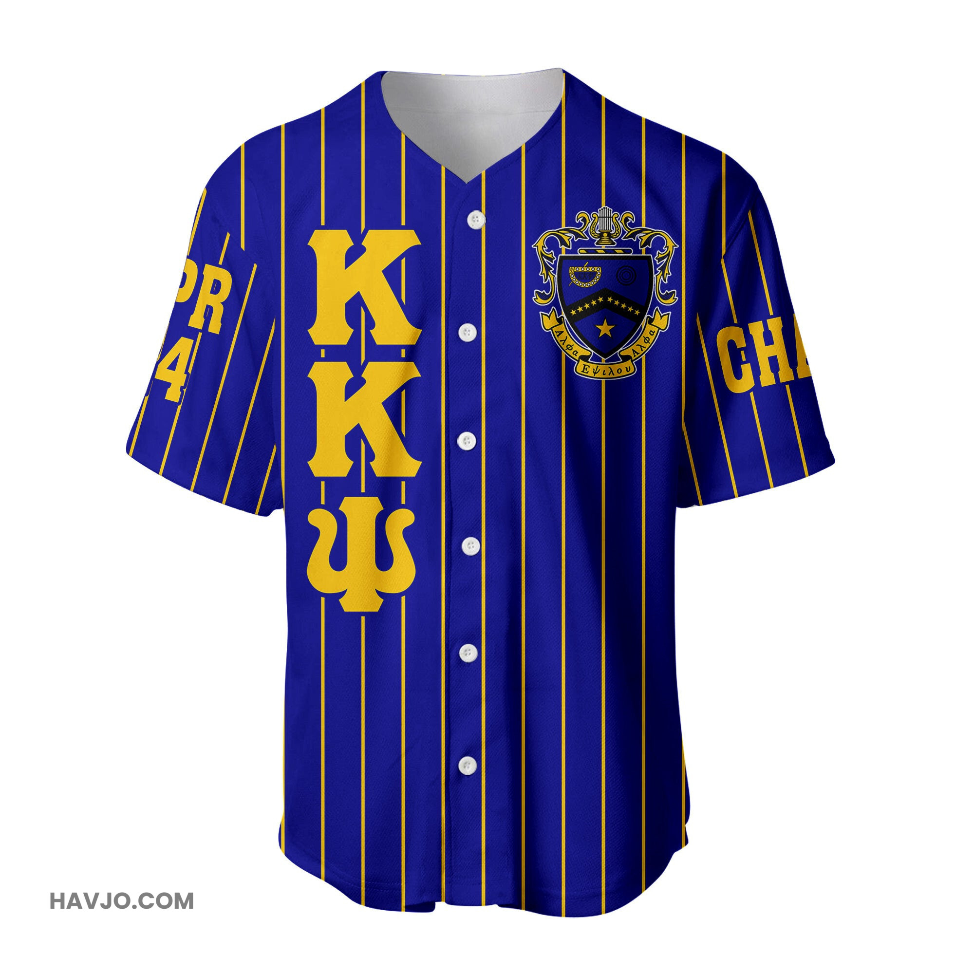 Personalized Kkpsi Band Fraternity Pin Striped Baseball Jersey